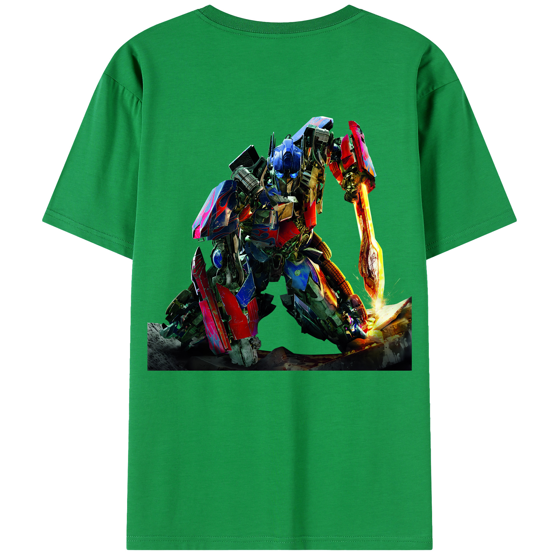 （画像用） Transformers トランスフォーマー 綿100％ メンズ半袖Tシャツ（バックプリント） 通気性