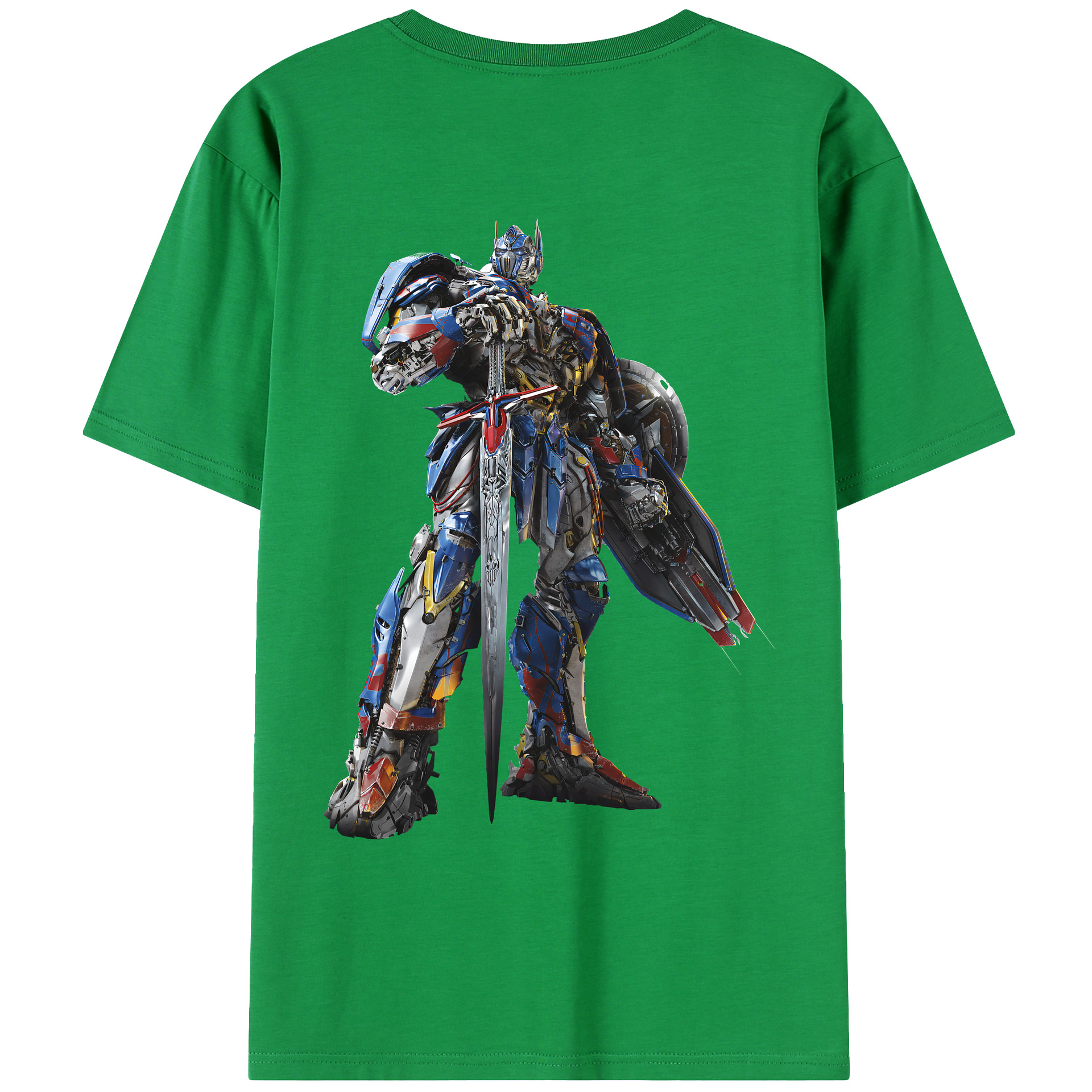（画像用） Transformers トランスフォーマー 綿100％ メンズ半袖Tシャツ（バックプリント） 通気性