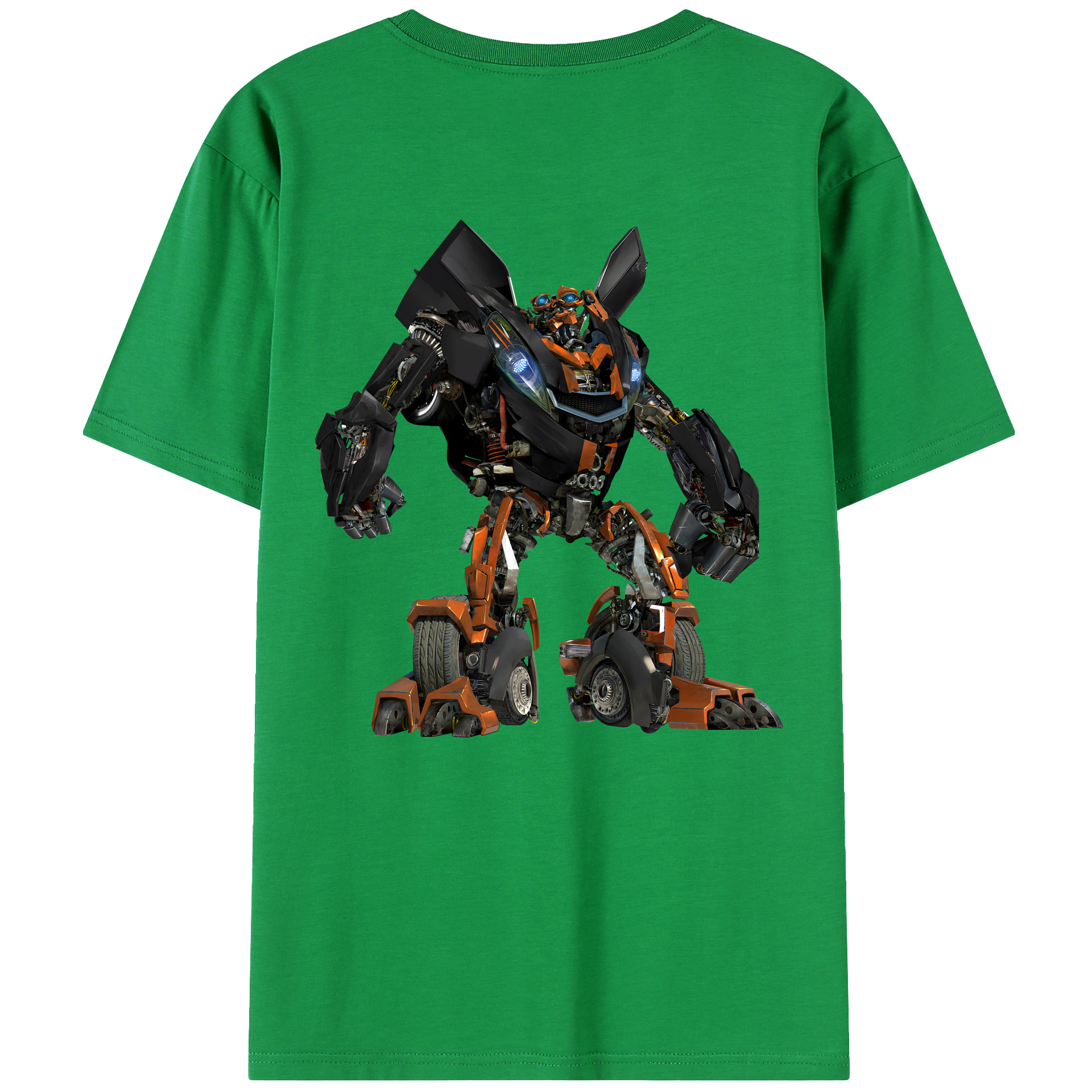 （画像用） Transformers トランスフォーマー 綿100％ メンズ半袖Tシャツ（バックプリント） 通気性