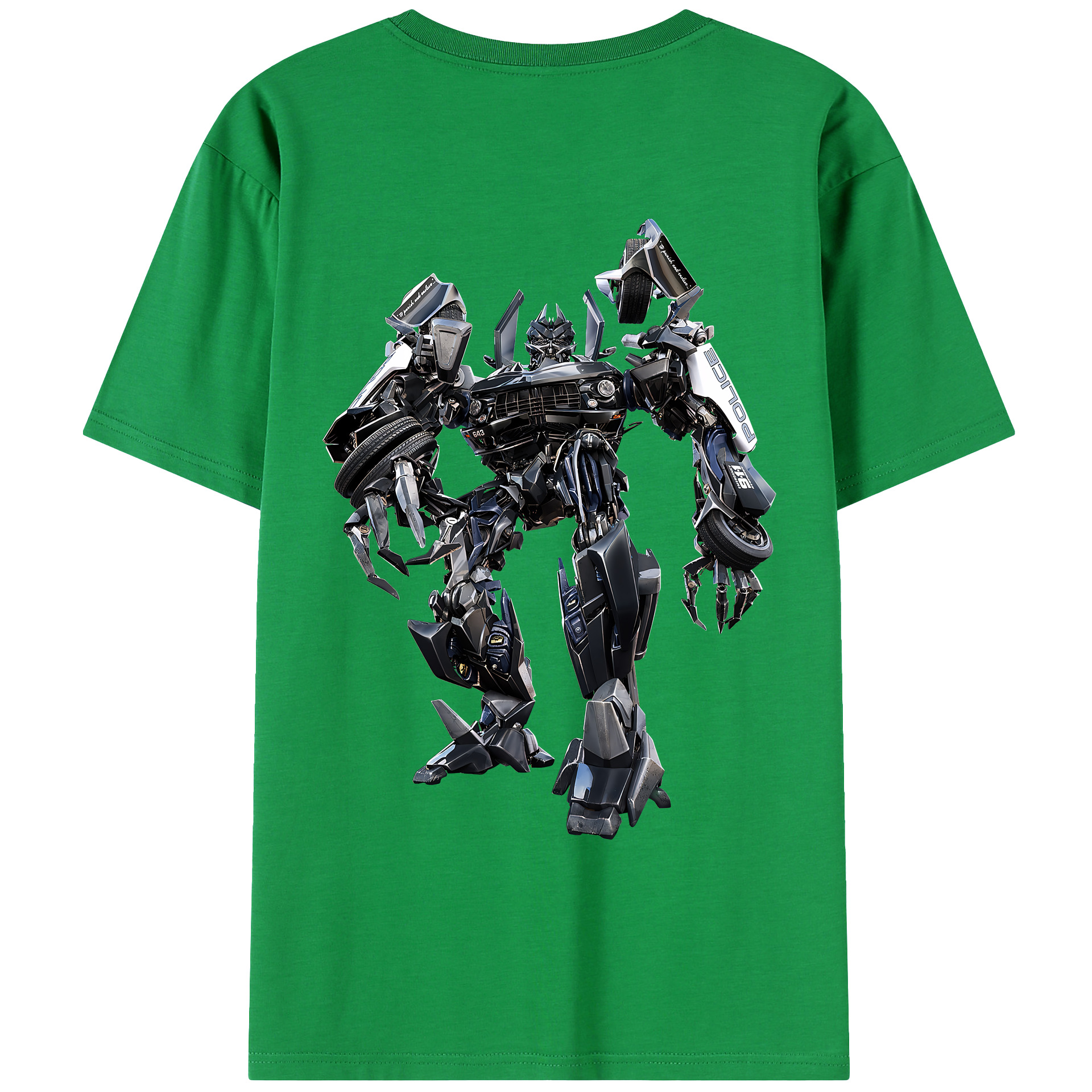（画像用） Transformers トランスフォーマー 綿100％ メンズ半袖Tシャツ（バックプリント） 通気性
