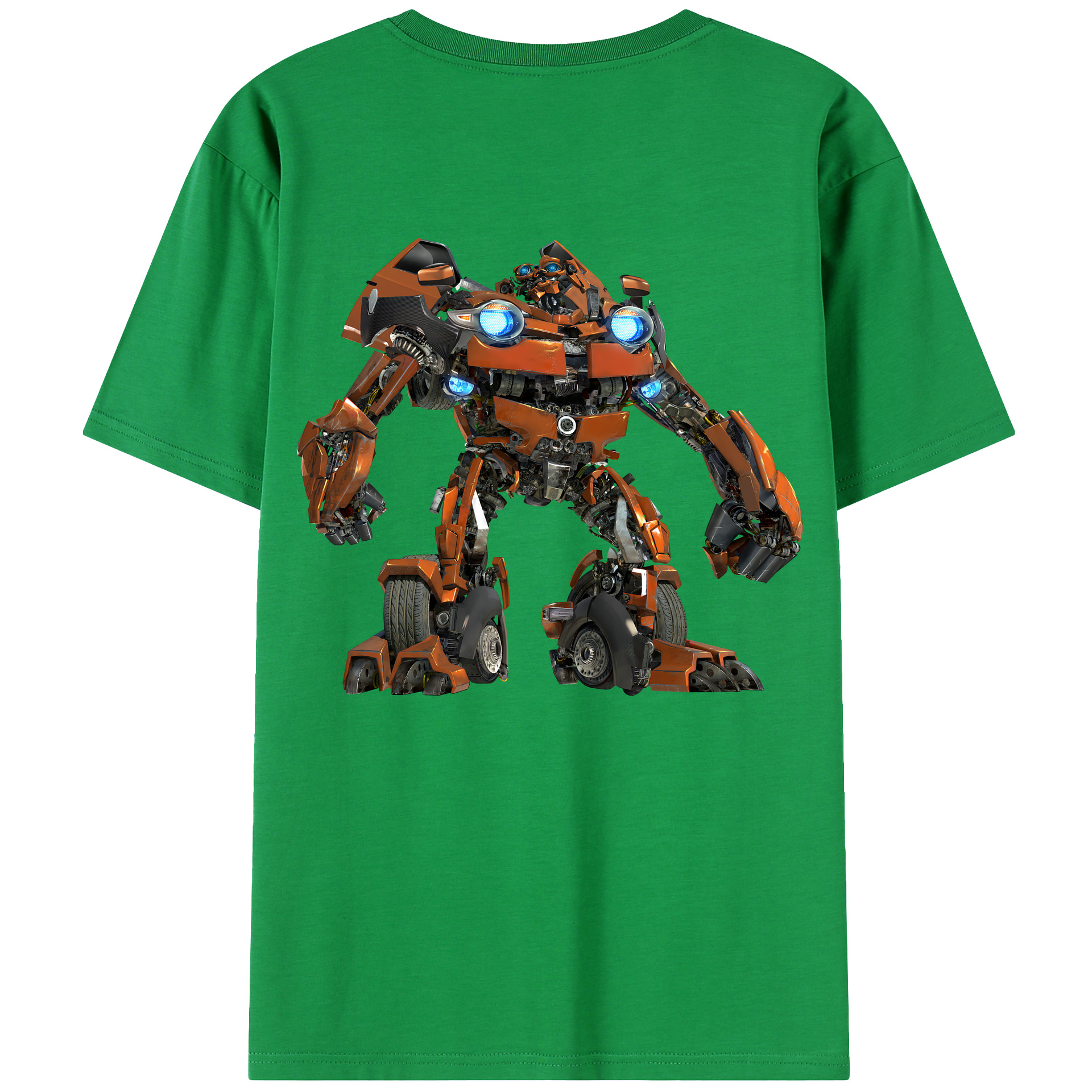 （画像用） Transformers トランスフォーマー 綿100％ メンズ半袖Tシャツ（バックプリント） 通気性