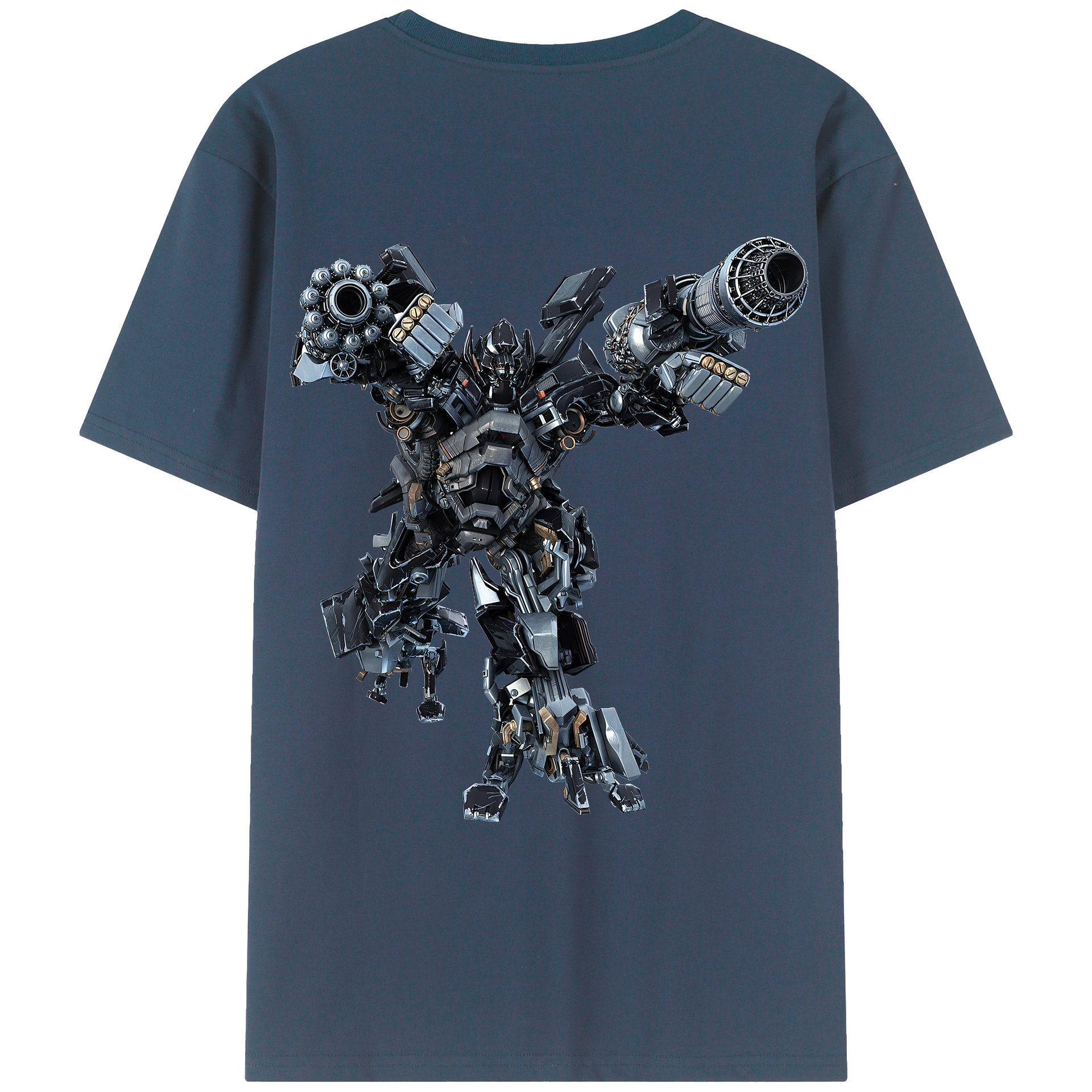（画像用） Transformers トランスフォーマー 綿100％ メンズ半袖Tシャツ（バックプリント） 通気性