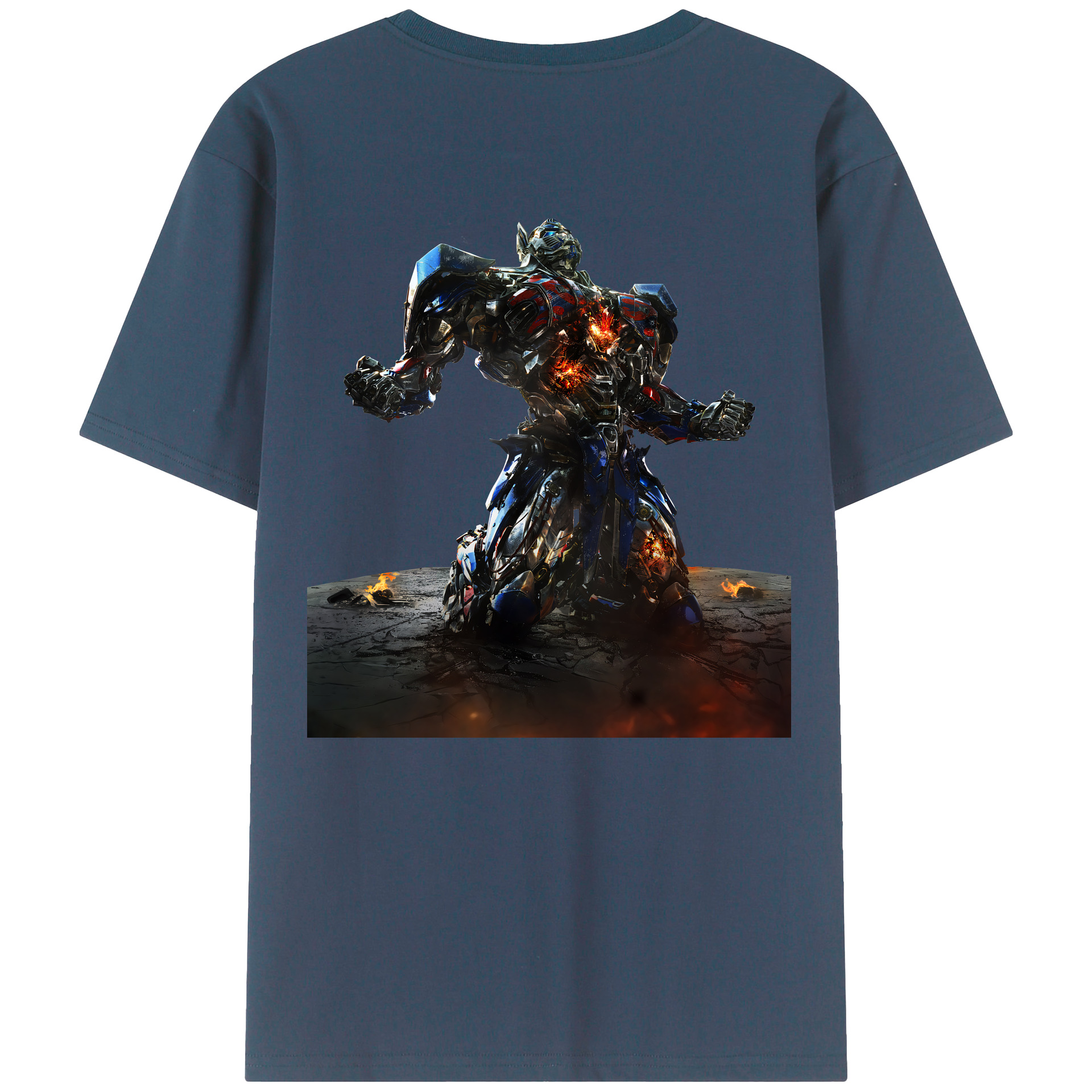 （画像用） Transformers トランスフォーマー 綿100％ メンズ半袖Tシャツ（バックプリント） 通気性