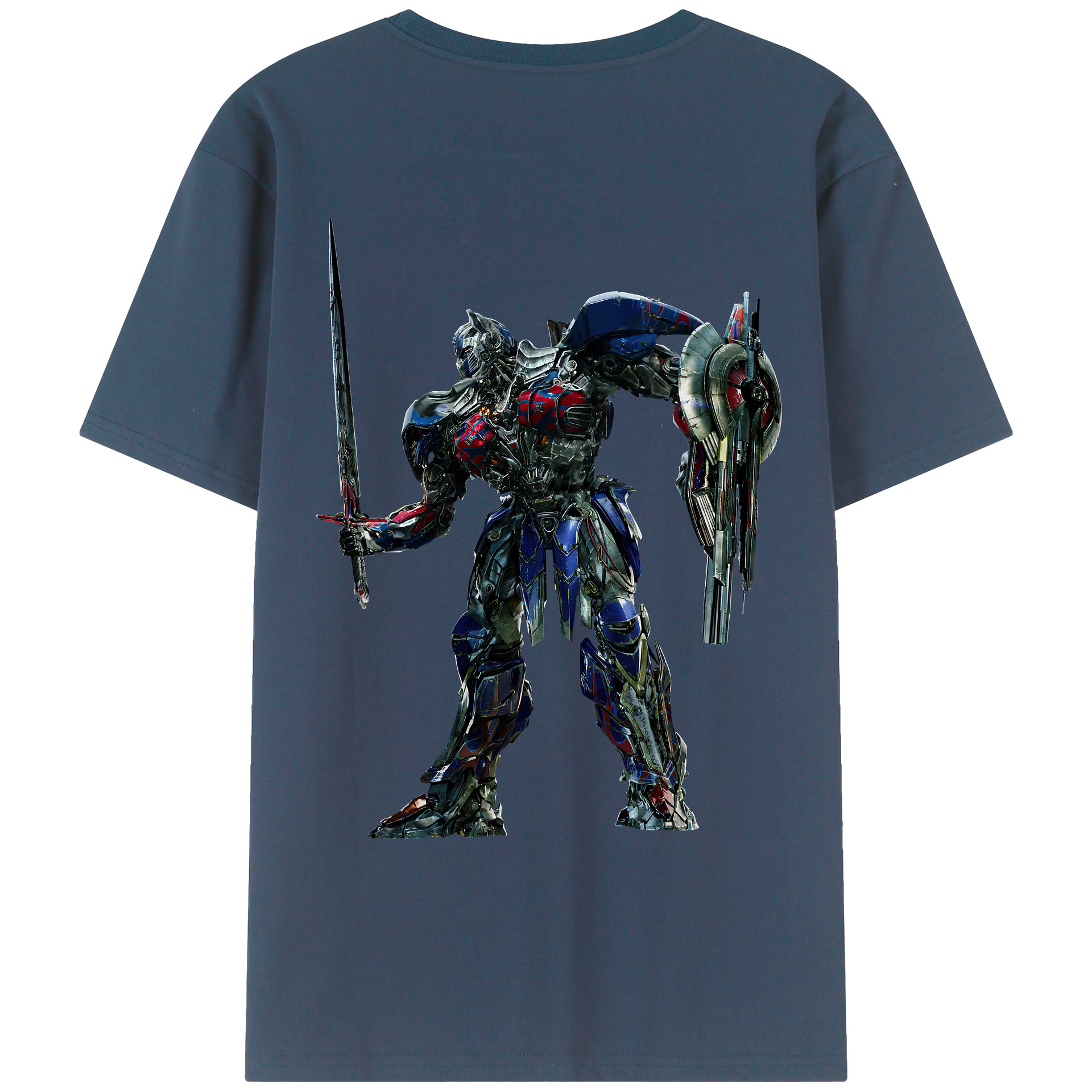 （画像用） Transformers トランスフォーマー 綿100％ メンズ半袖Tシャツ（バックプリント） 通気性