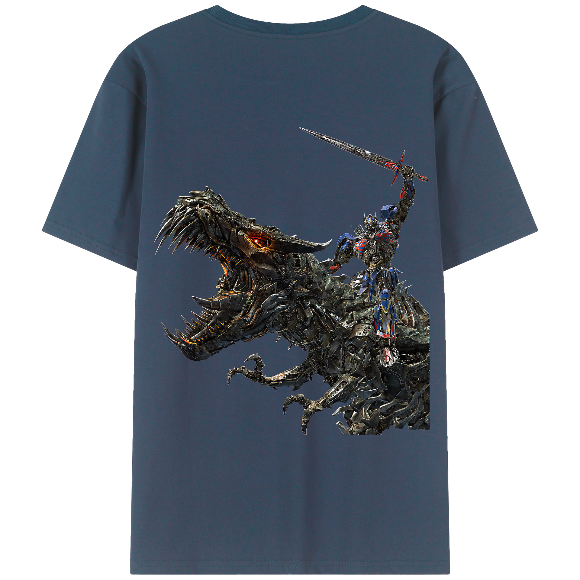 （画像用） Transformers トランスフォーマー 綿100％ メンズ半袖Tシャツ（バックプリント） 通気性