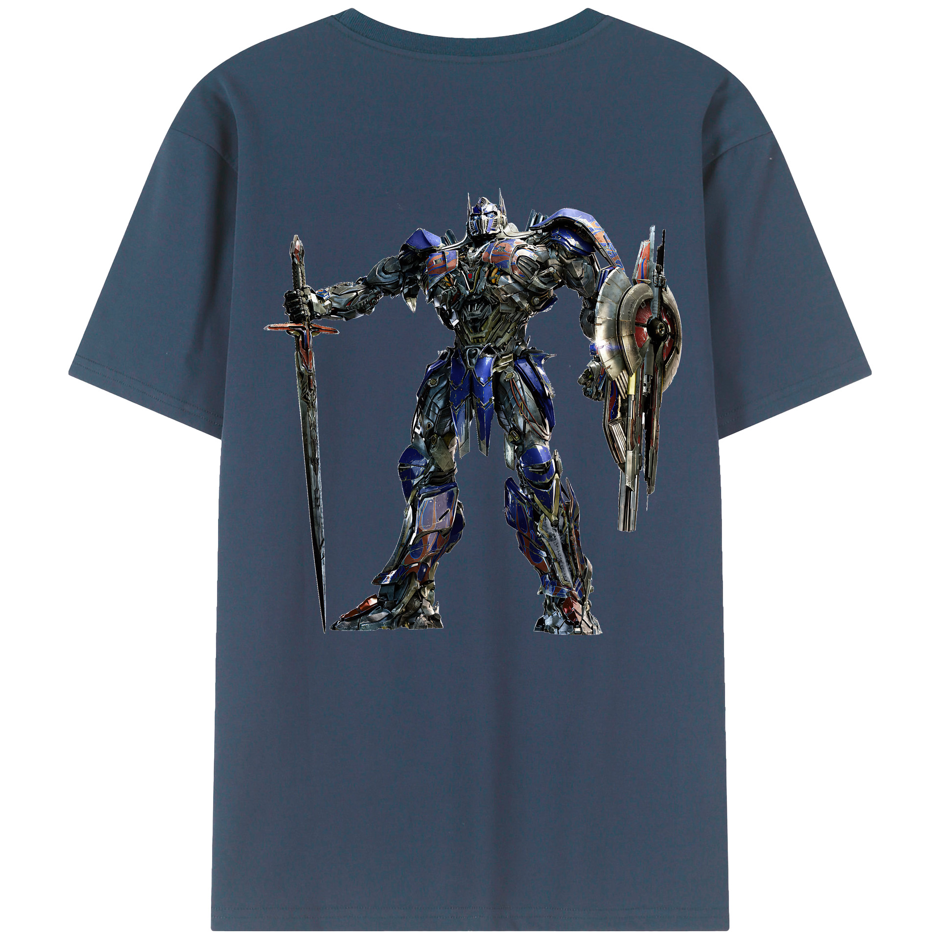 （画像用） Transformers トランスフォーマー 綿100％ メンズ半袖Tシャツ（バックプリント） 通気性