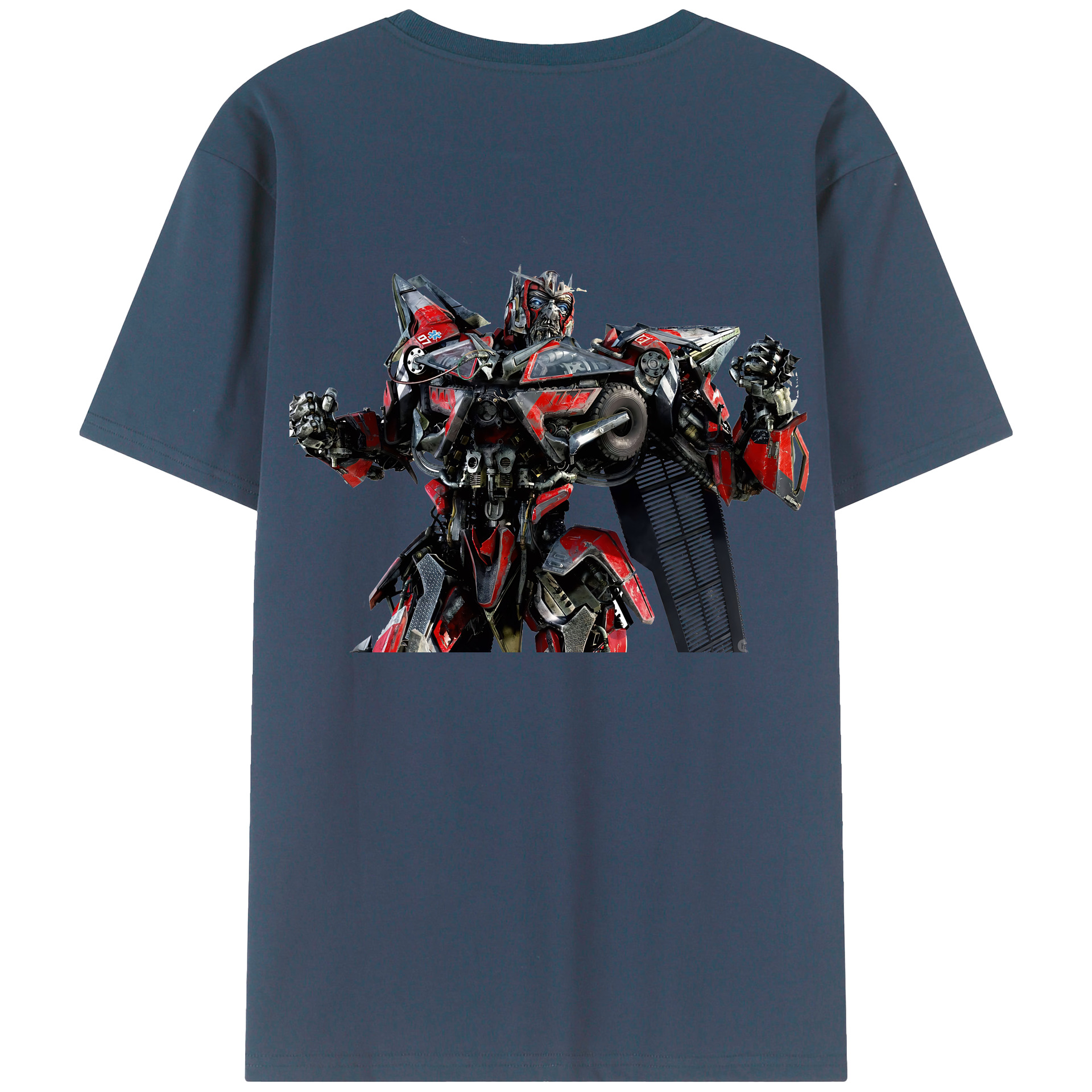 （画像用） Transformers トランスフォーマー 綿100％ メンズ半袖Tシャツ（バックプリント） 通気性