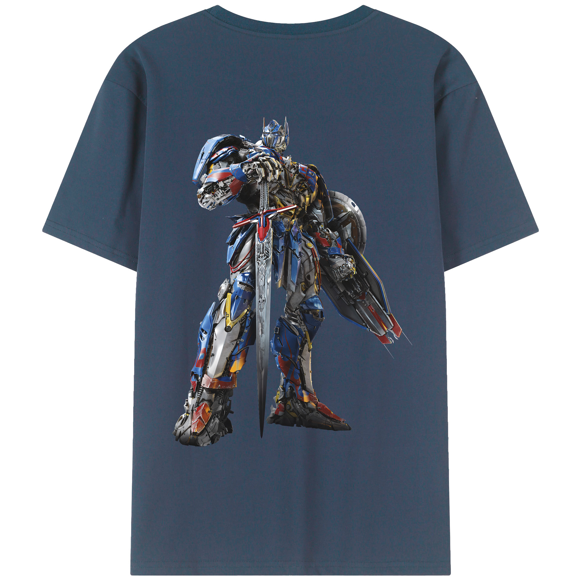 （画像用） Transformers トランスフォーマー 綿100％ メンズ半袖Tシャツ（バックプリント） 通気性