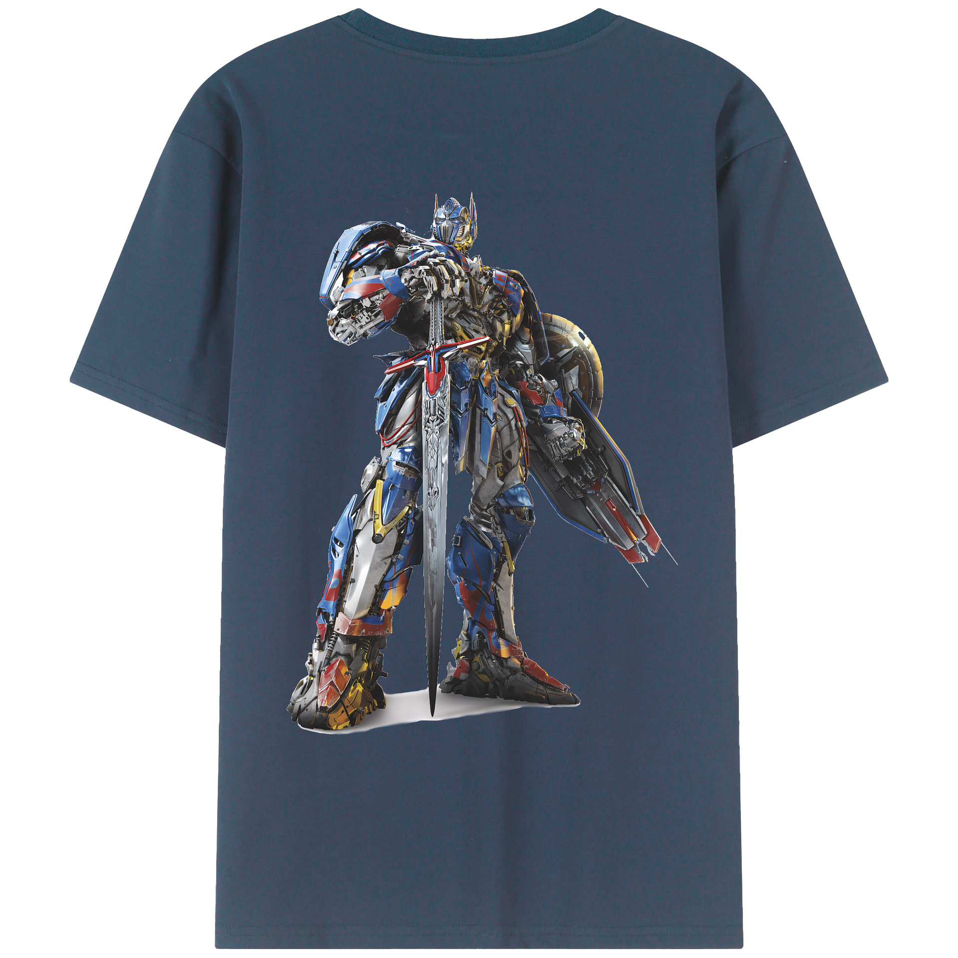 （画像用） Transformers トランスフォーマー 綿100％ メンズ半袖Tシャツ（バックプリント） 通気性
