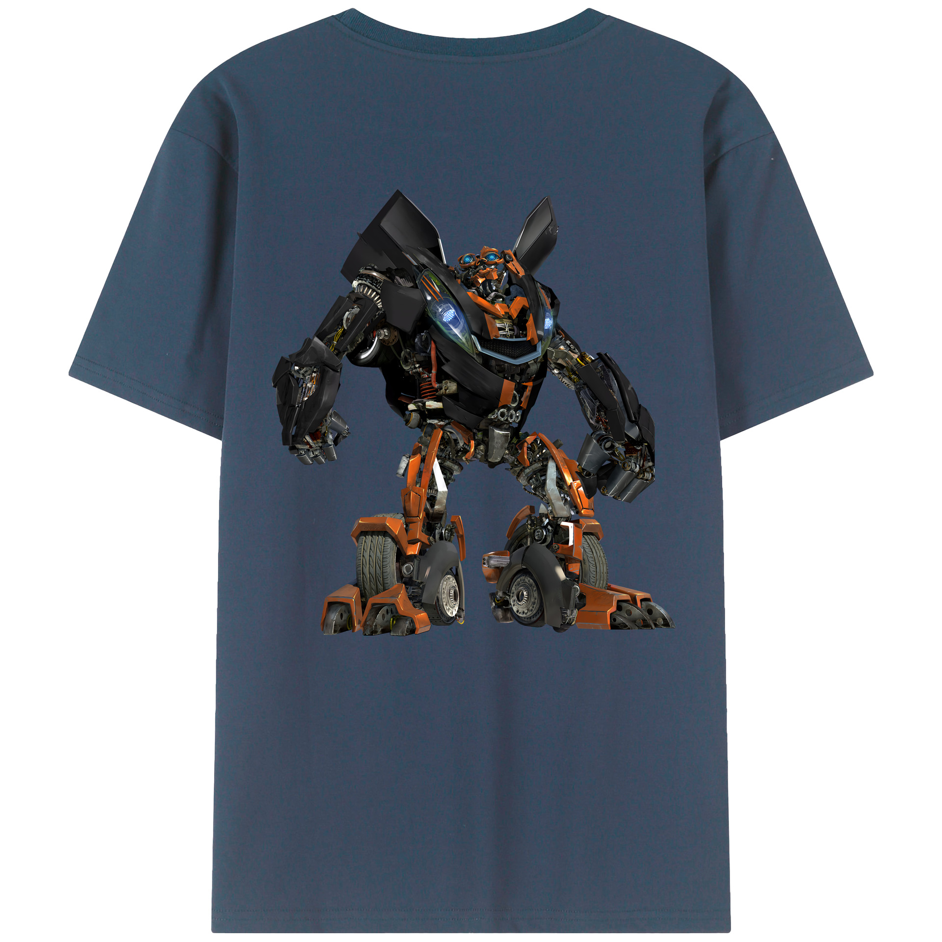 （画像用） Transformers トランスフォーマー 綿100％ メンズ半袖Tシャツ（バックプリント） 通気性