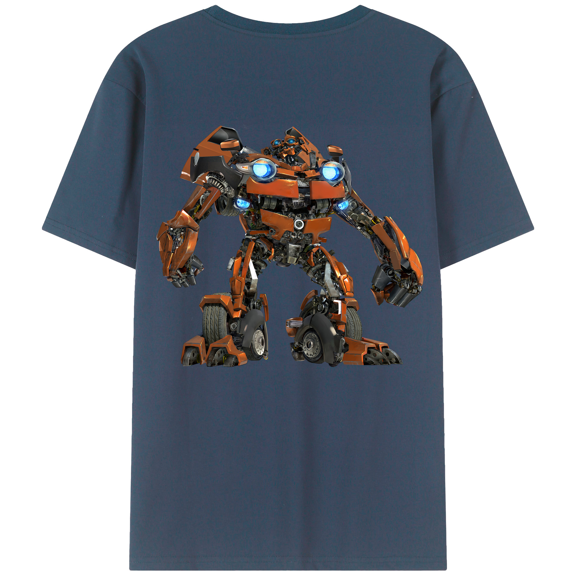 （画像用） Transformers トランスフォーマー 綿100％ メンズ半袖Tシャツ（バックプリント） 通気性