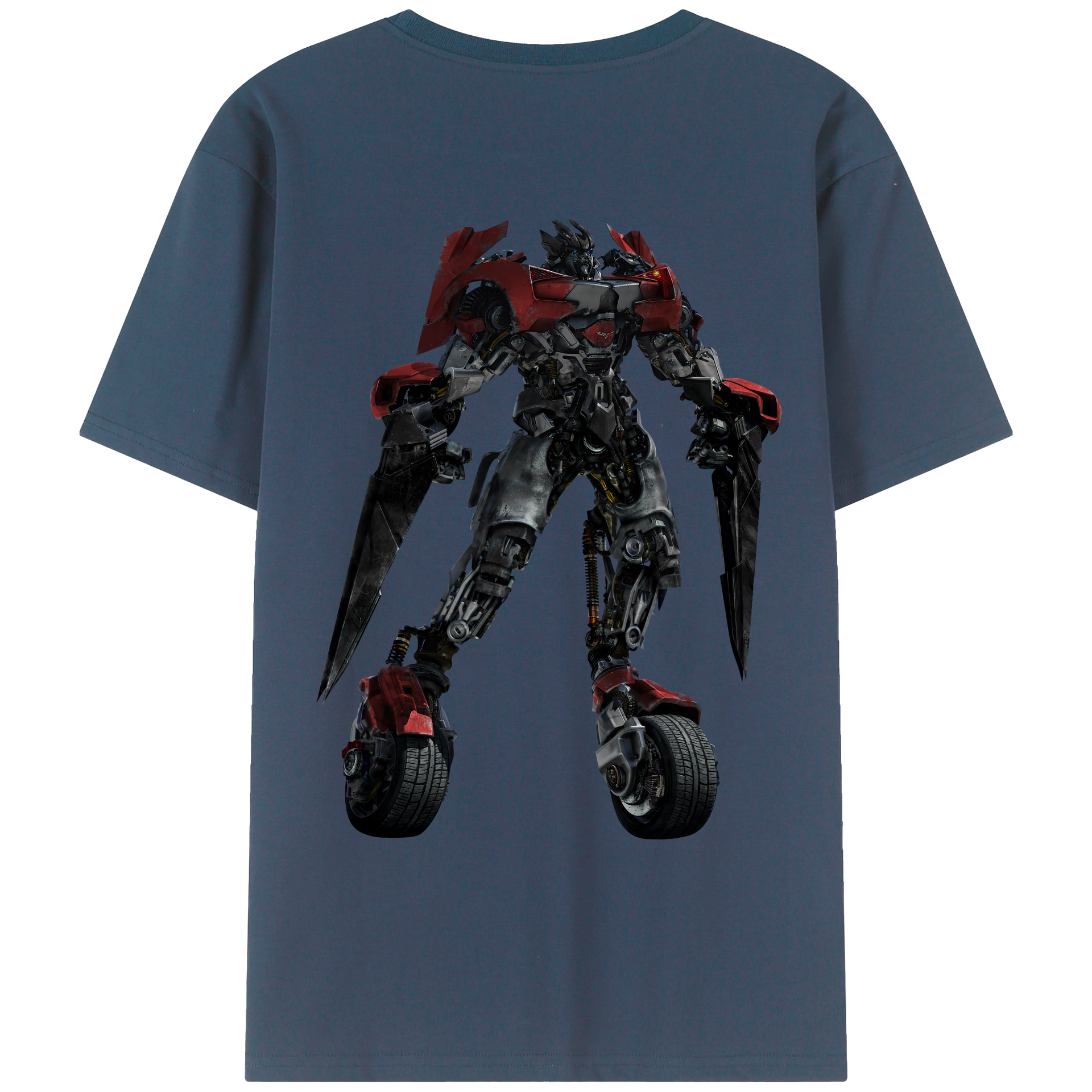 （画像用） Transformers トランスフォーマー 綿100％ メンズ半袖Tシャツ（バックプリント） 通気性