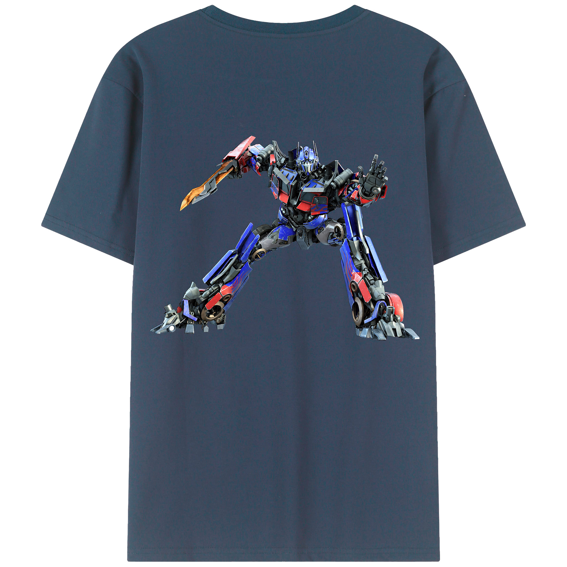（画像用） Transformers トランスフォーマー 綿100％ メンズ半袖Tシャツ（バックプリント） 通気性