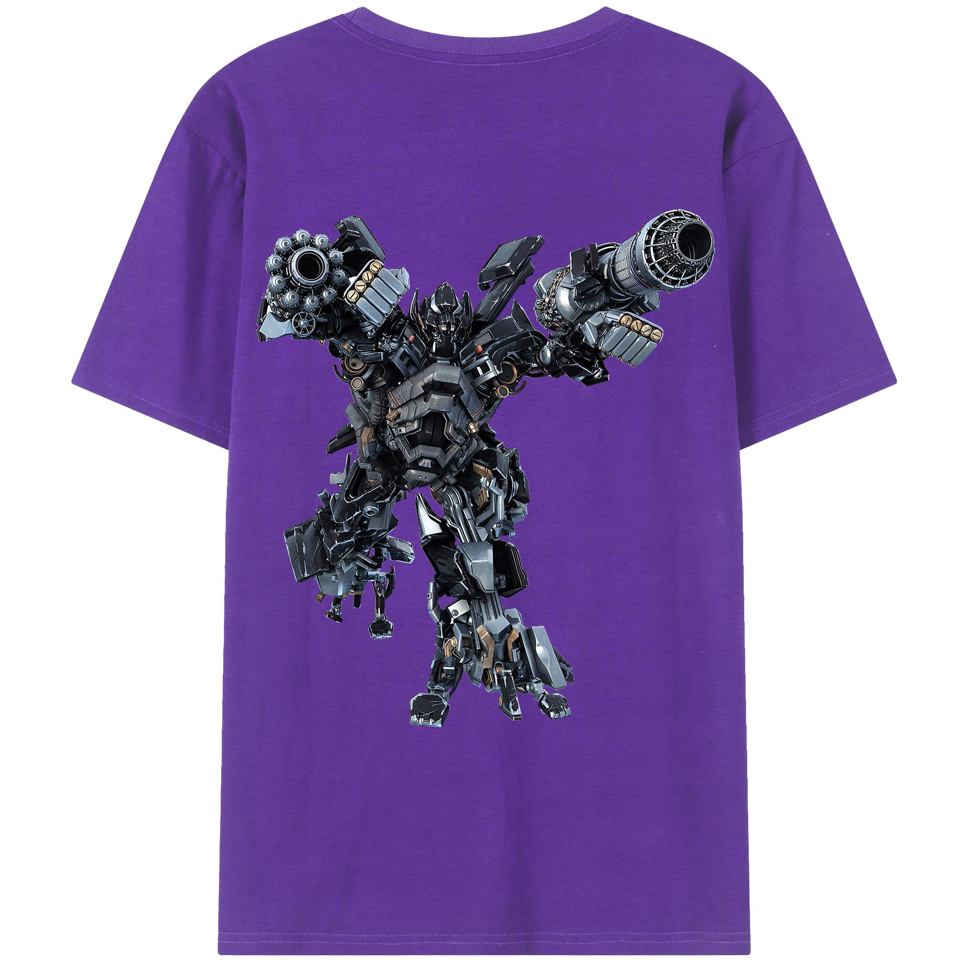 （画像用） Transformers トランスフォーマー 綿100％ メンズ半袖Tシャツ（バックプリント） 通気性