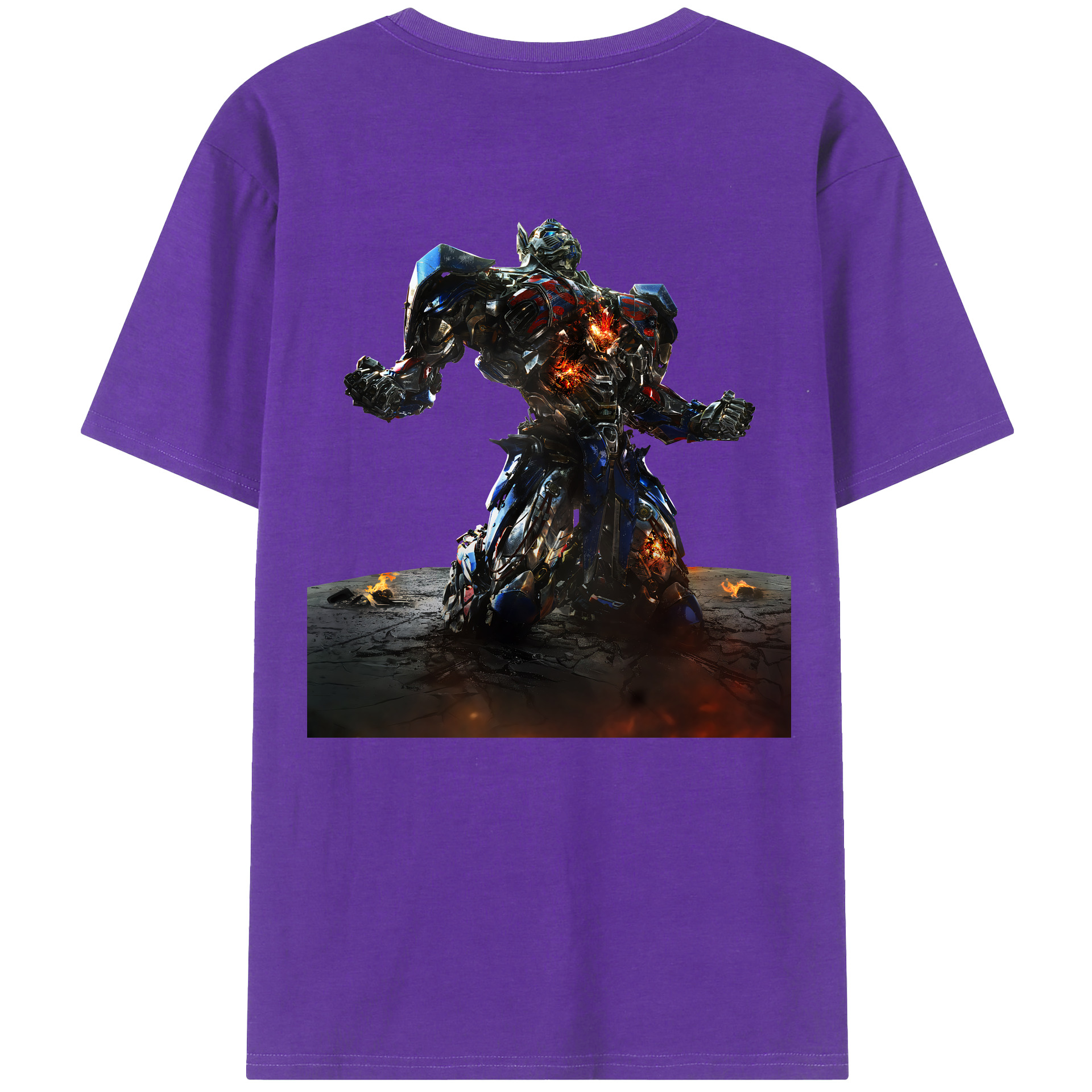 （画像用） Transformers トランスフォーマー 綿100％ メンズ半袖Tシャツ（バックプリント） 通気性