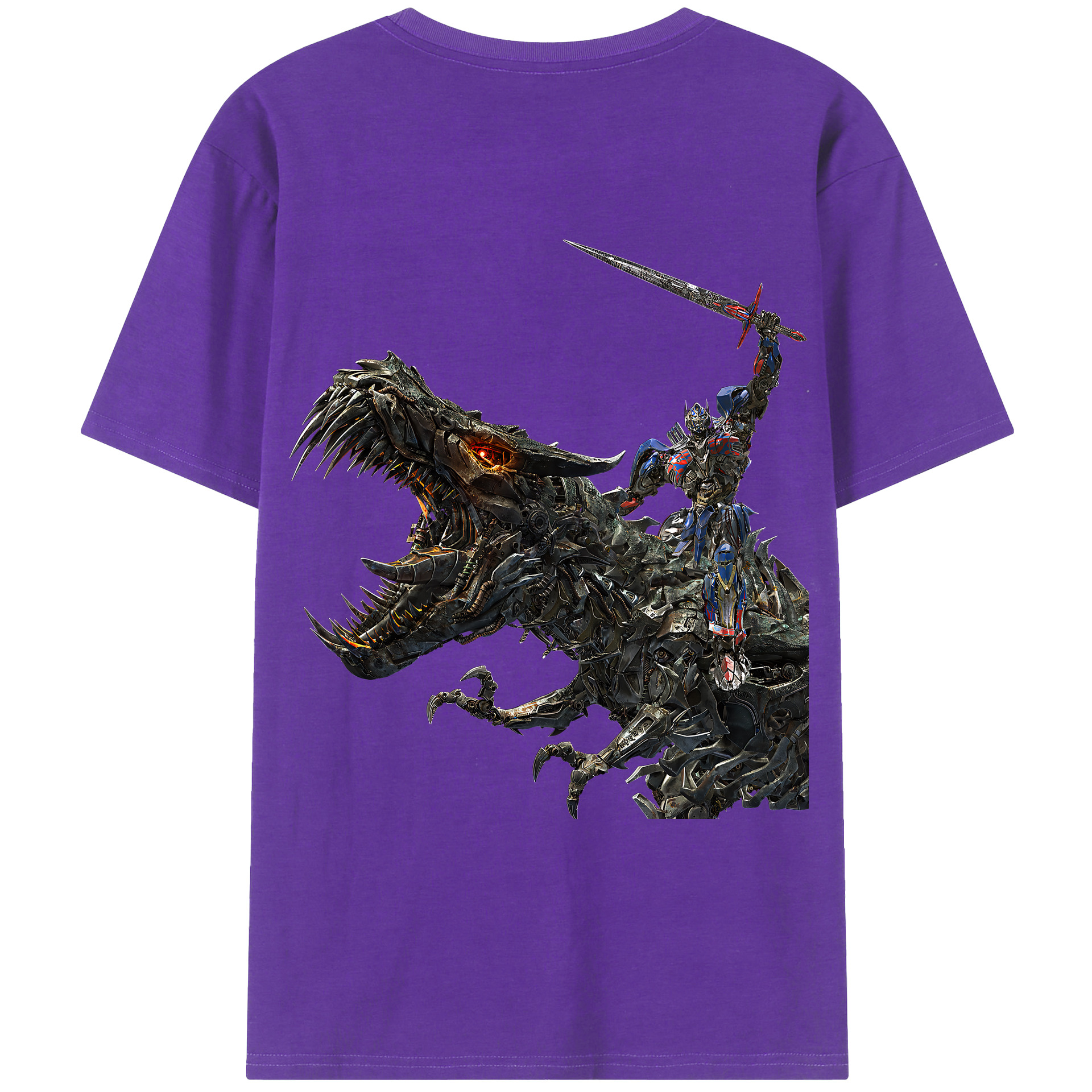 （画像用） Transformers トランスフォーマー 綿100％ メンズ半袖Tシャツ（バックプリント） 通気性
