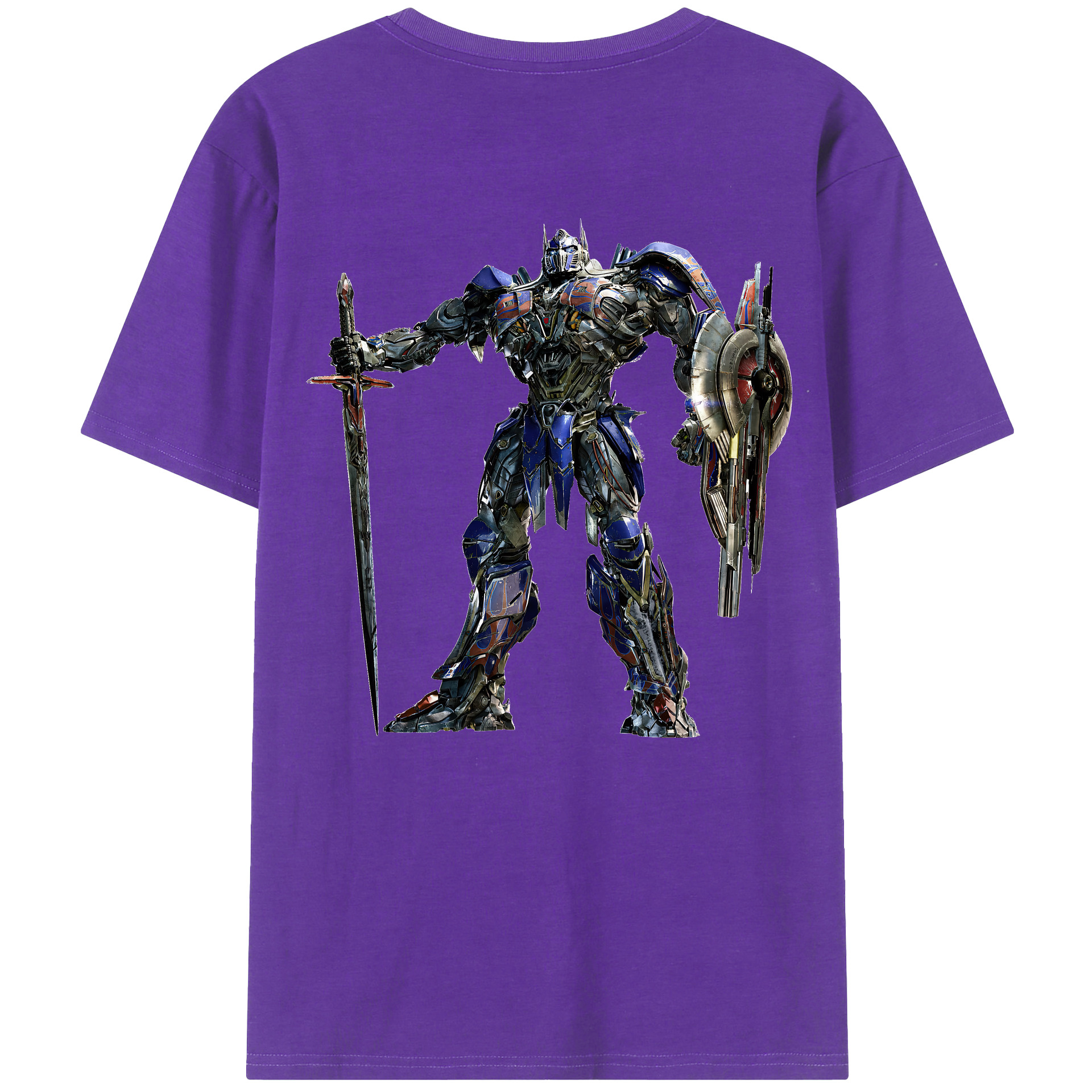 （画像用） Transformers トランスフォーマー 綿100％ メンズ半袖Tシャツ（バックプリント） 通気性
