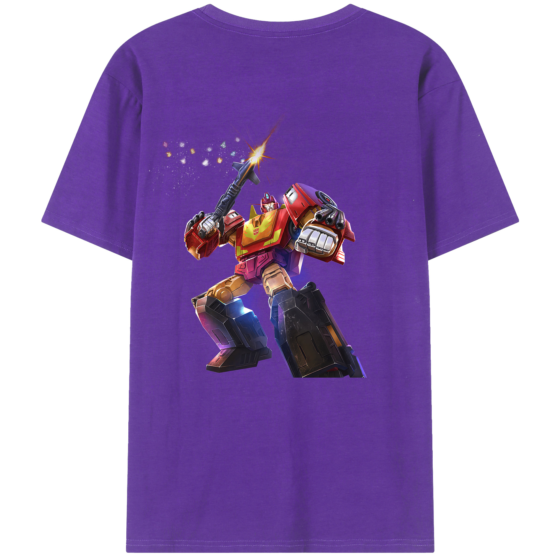 （画像用） Transformers トランスフォーマー 綿100％ メンズ半袖Tシャツ（バックプリント） 通気性