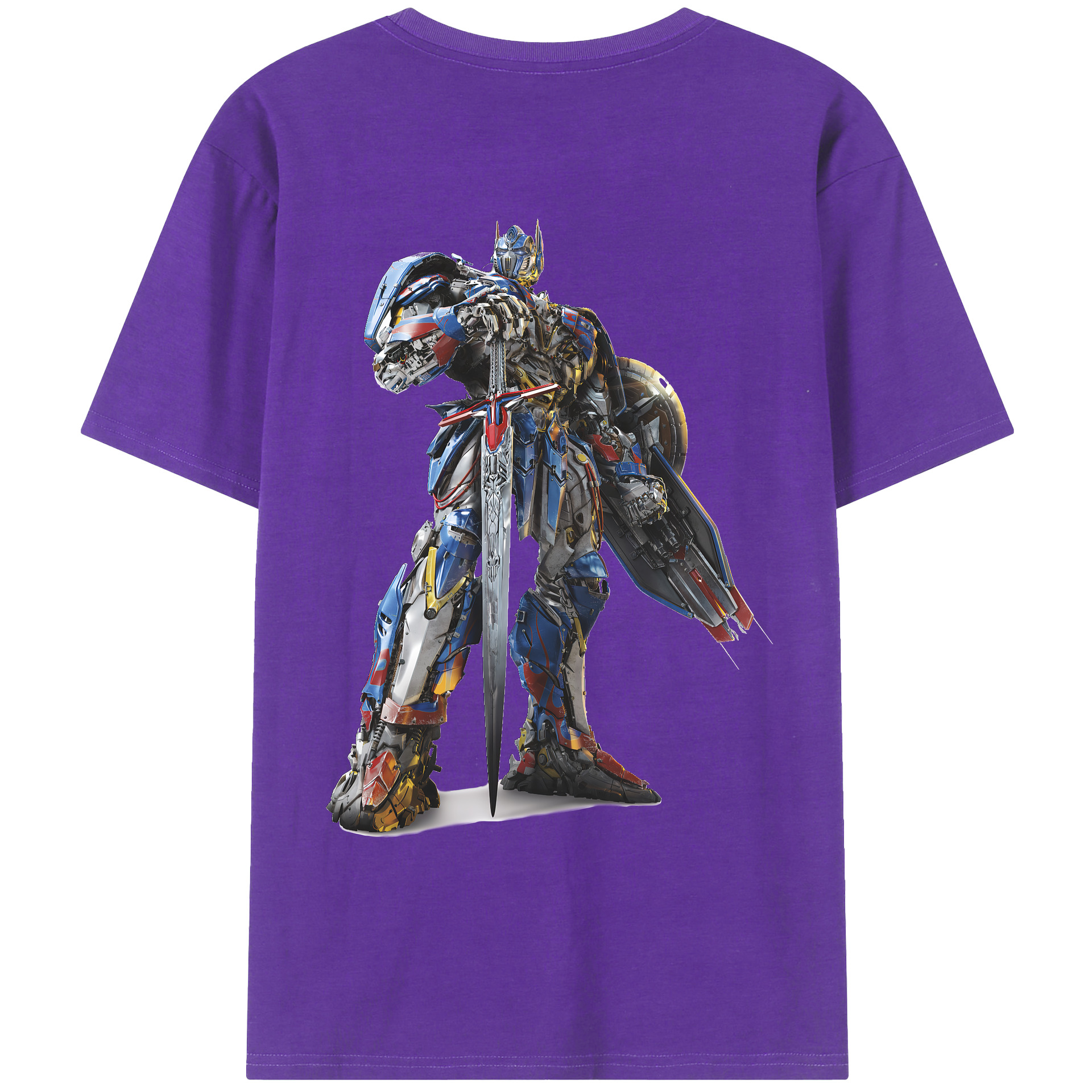 （画像用） Transformers トランスフォーマー 綿100％ メンズ半袖Tシャツ（バックプリント） 通気性
