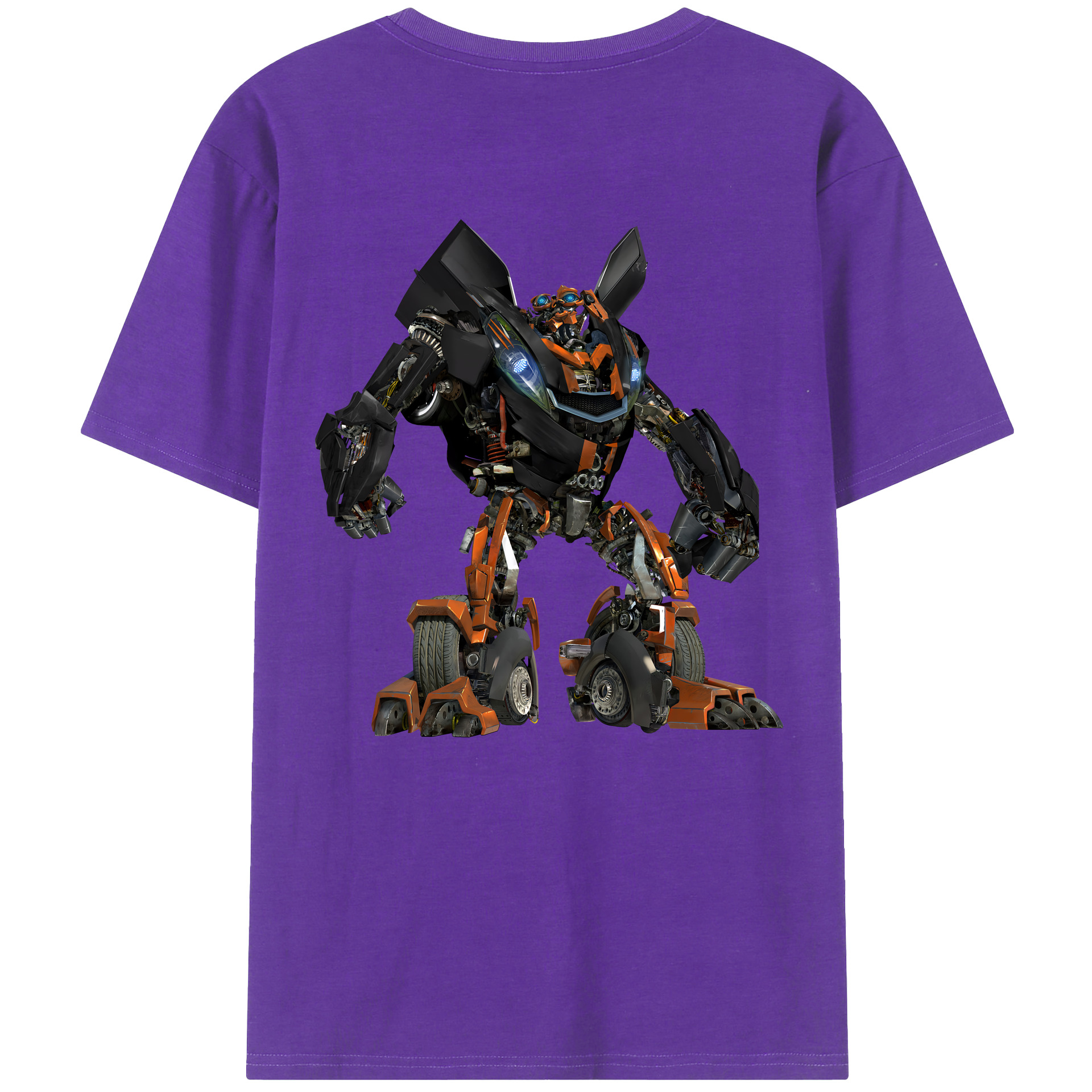 （画像用） Transformers トランスフォーマー 綿100％ メンズ半袖Tシャツ（バックプリント） 通気性