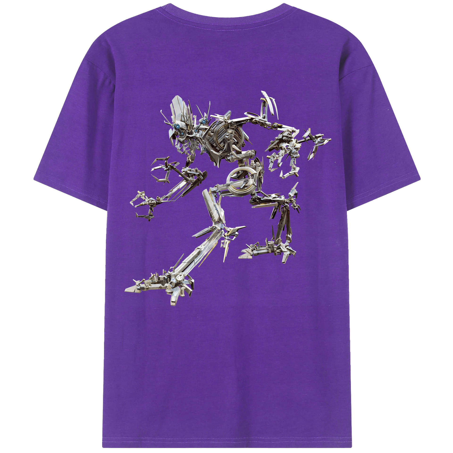 （画像用） Transformers トランスフォーマー 綿100％ メンズ半袖Tシャツ（バックプリント） 通気性