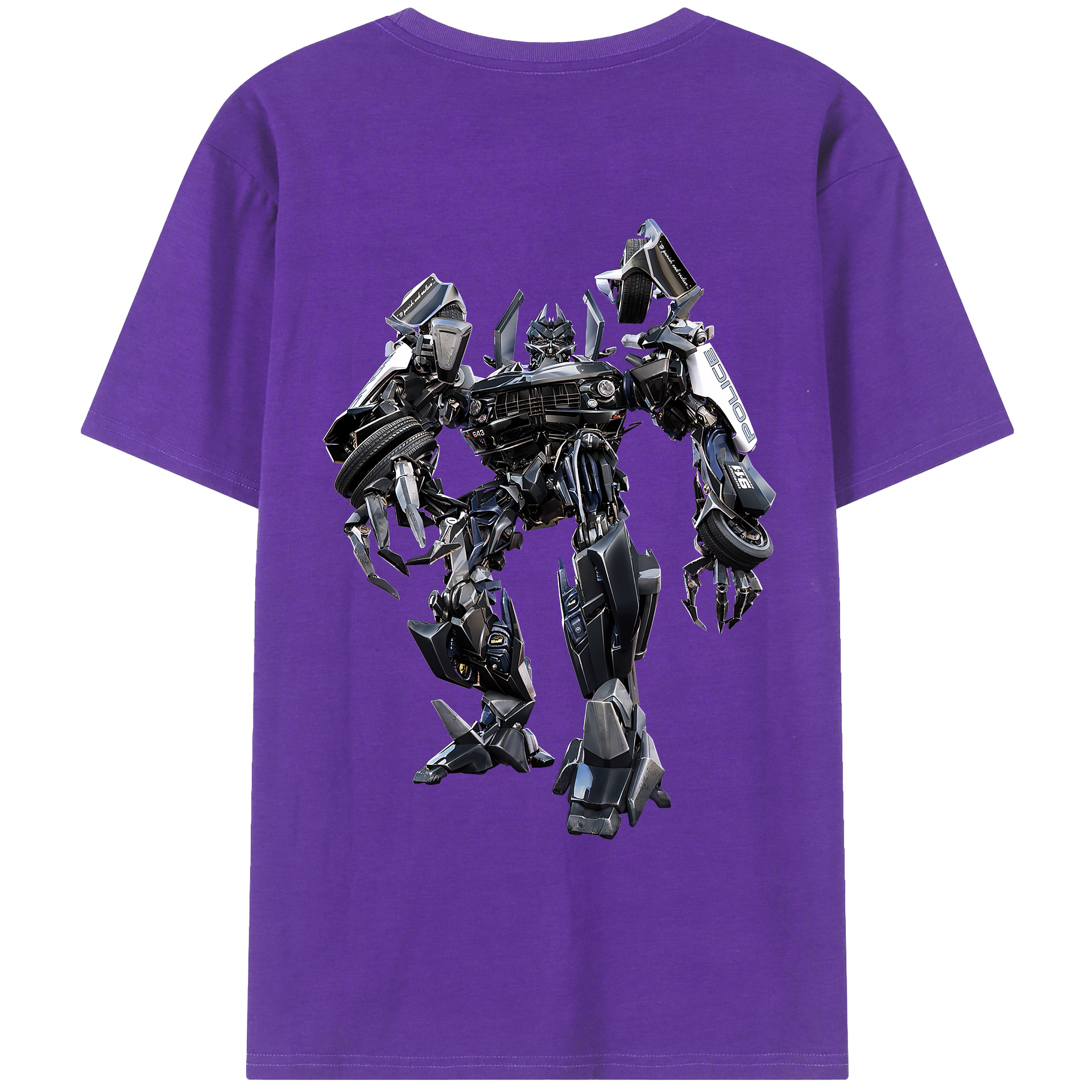 （画像用） Transformers トランスフォーマー 綿100％ メンズ半袖Tシャツ（バックプリント） 通気性