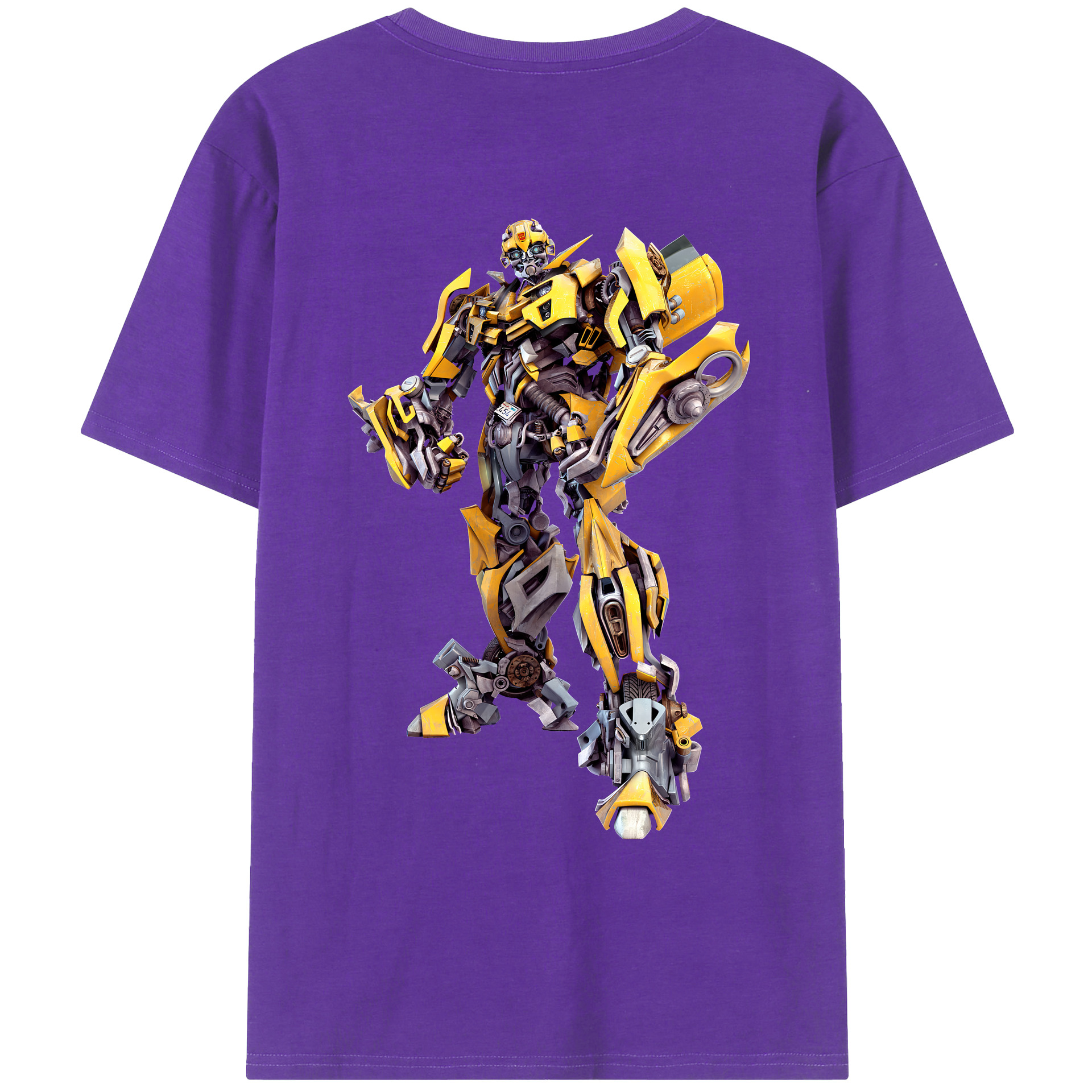 （画像用） Transformers トランスフォーマー 綿100％ メンズ半袖Tシャツ（バックプリント） 通気性