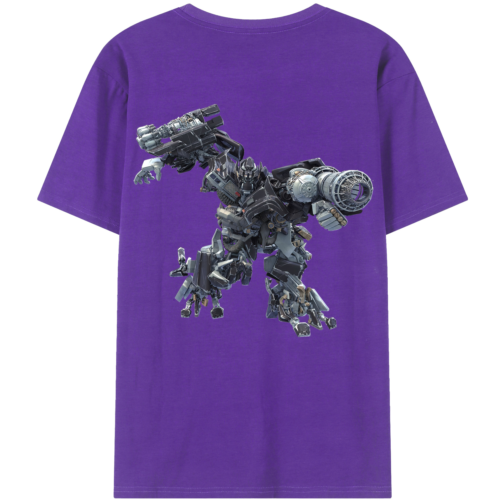（画像用） Transformers トランスフォーマー 綿100％ メンズ半袖Tシャツ（バックプリント） 通気性