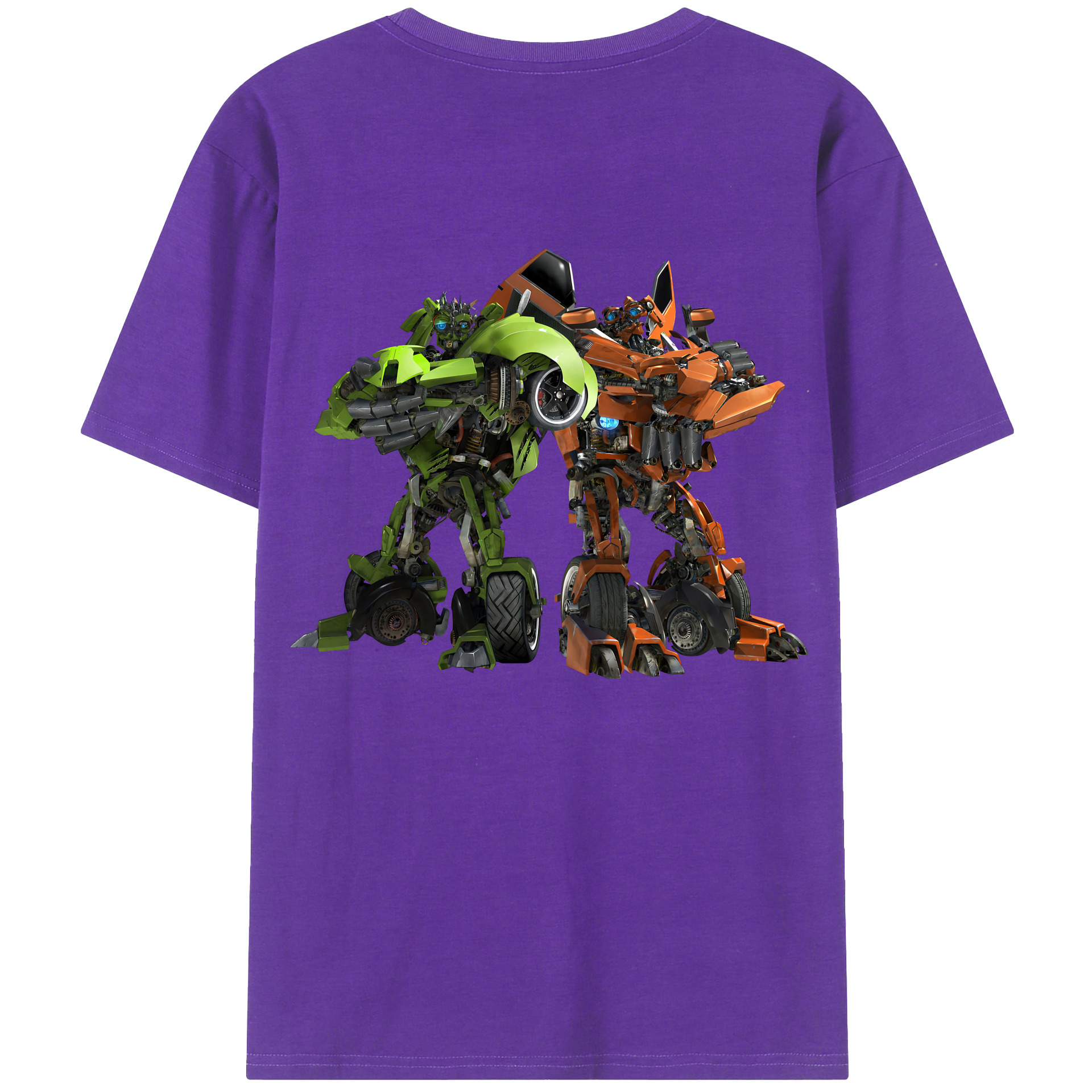 （画像用） Transformers トランスフォーマー 綿100％ メンズ半袖Tシャツ（バックプリント） 通気性