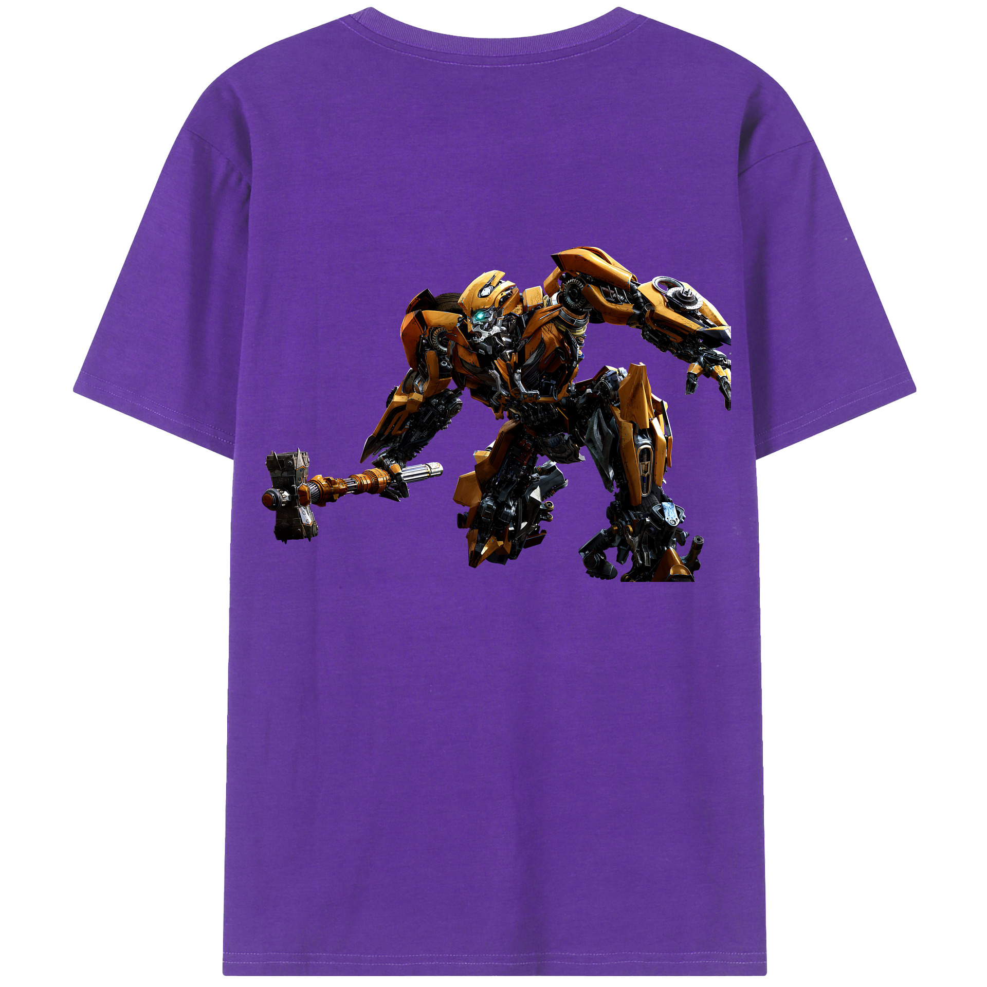（画像用） Transformers トランスフォーマー 綿100％ メンズ半袖Tシャツ（バックプリント） 通気性