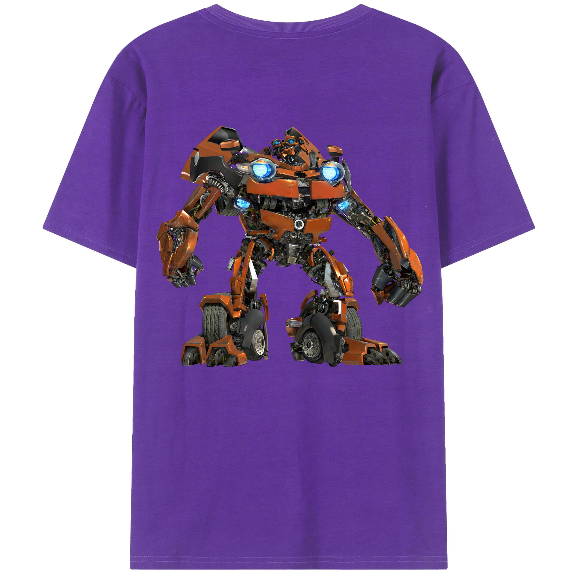 （画像用） Transformers トランスフォーマー 綿100％ メンズ半袖Tシャツ（バックプリント） 通気性