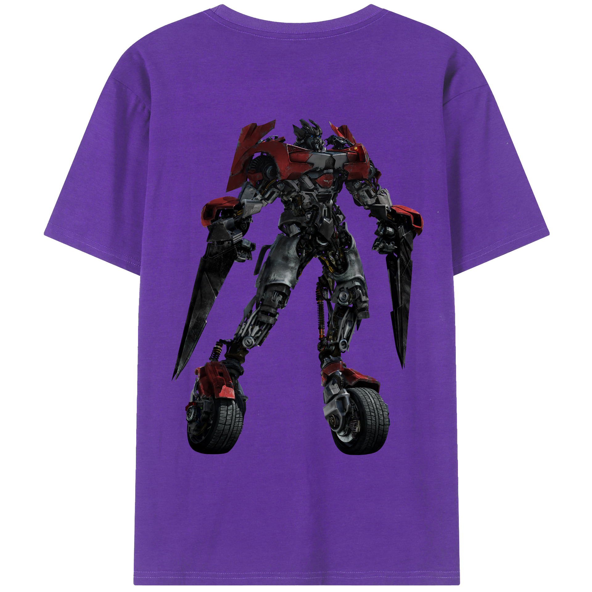 （画像用） Transformers トランスフォーマー 綿100％ メンズ半袖Tシャツ（バックプリント） 通気性
