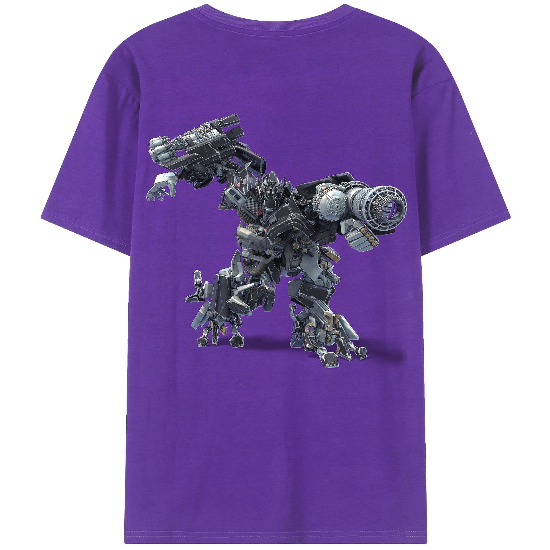 （画像用） Transformers トランスフォーマー 綿100％ メンズ半袖Tシャツ（バックプリント） 通気性