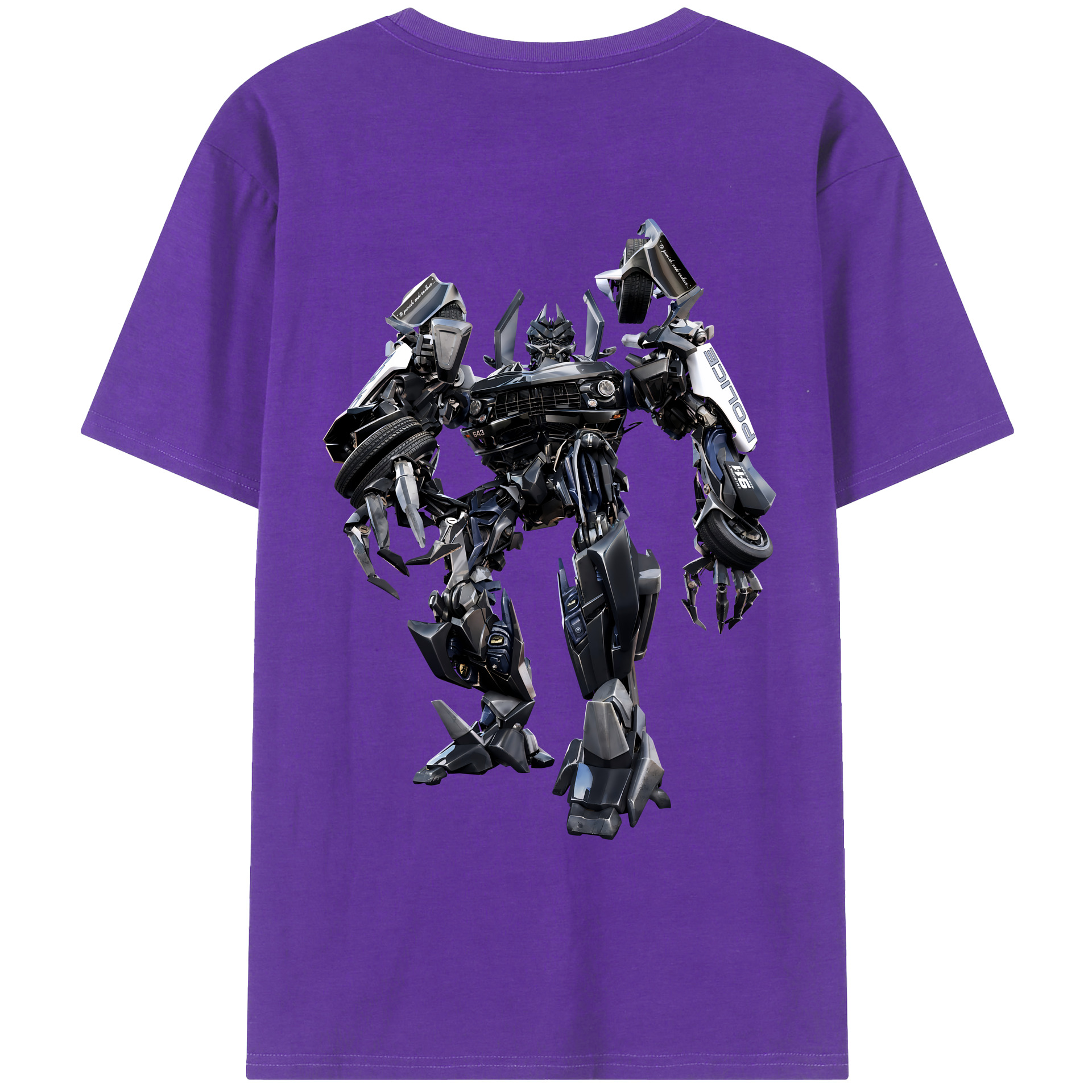 （画像用） Transformers トランスフォーマー 綿100％ メンズ半袖Tシャツ（バックプリント） 通気性