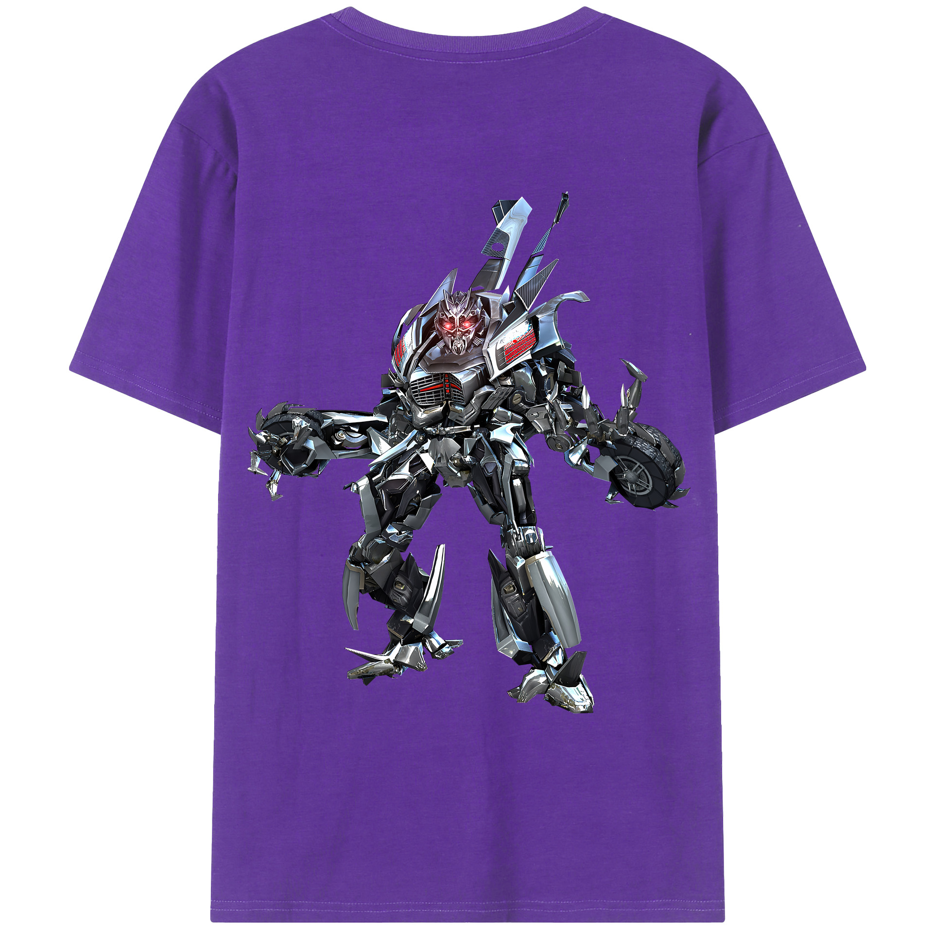 （画像用） Transformers トランスフォーマー 綿100％ メンズ半袖Tシャツ（バックプリント） 通気性