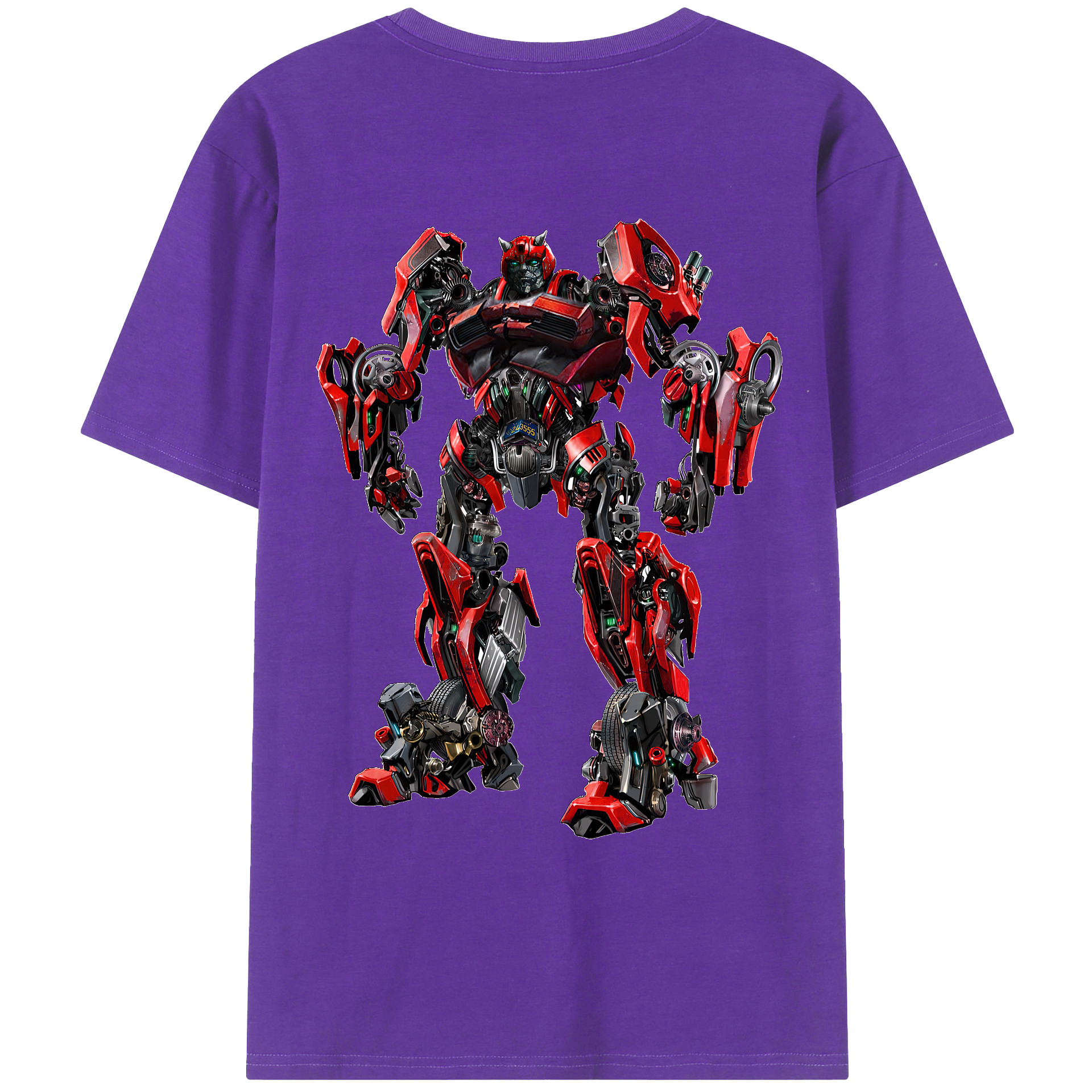 （画像用） Transformers トランスフォーマー 綿100％ メンズ半袖Tシャツ（バックプリント） 通気性