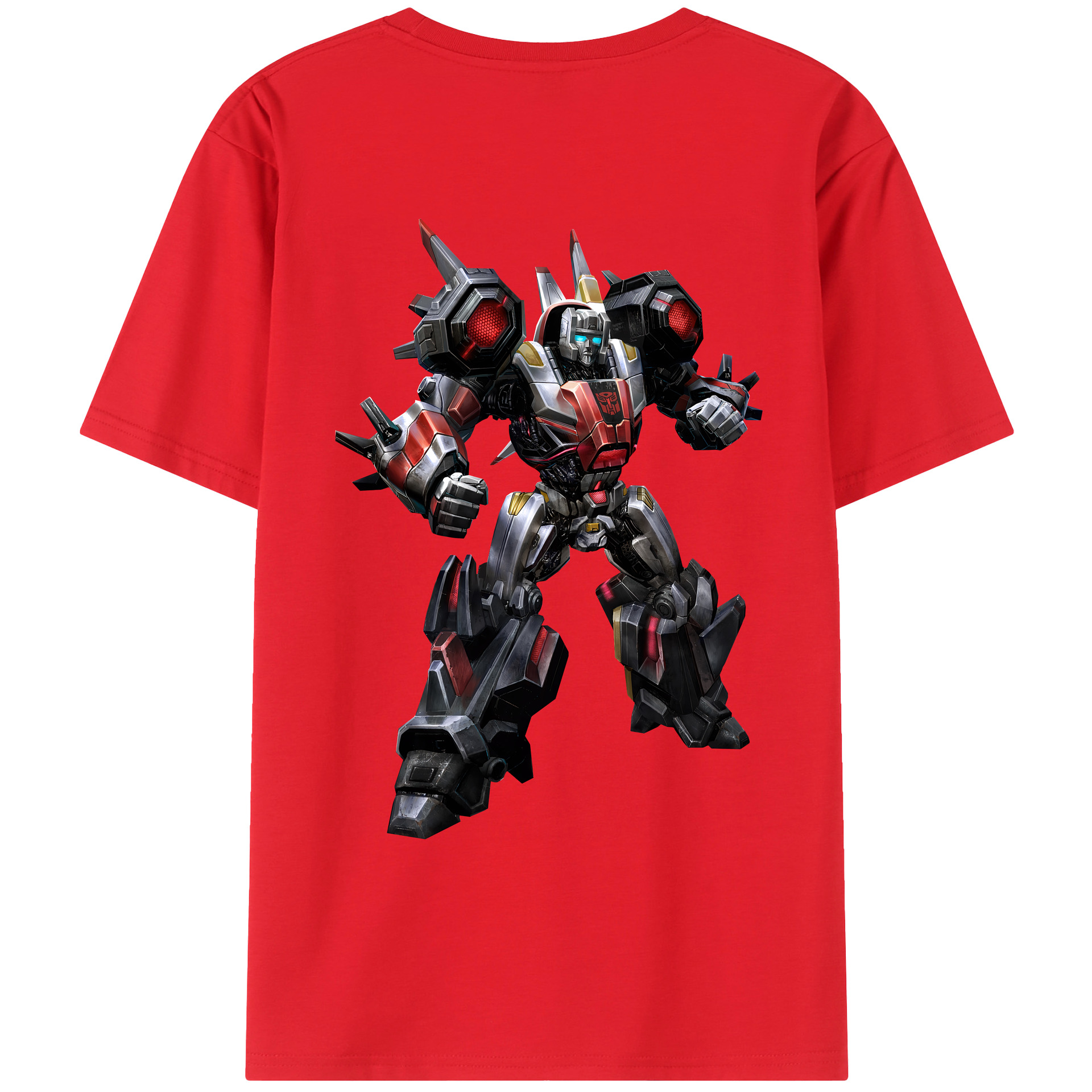 （画像用） Transformers トランスフォーマー 綿100％ メンズ半袖Tシャツ（バックプリント） 通気性