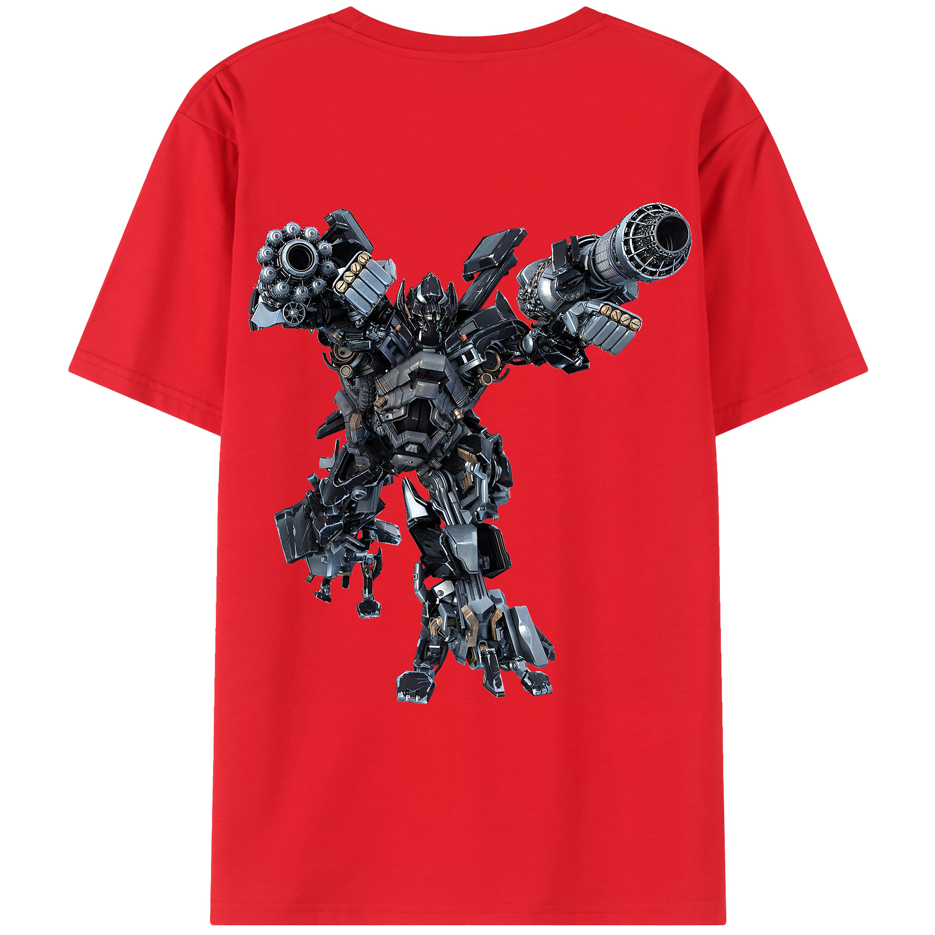 （画像用） Transformers トランスフォーマー 綿100％ メンズ半袖Tシャツ（バックプリント） 通気性