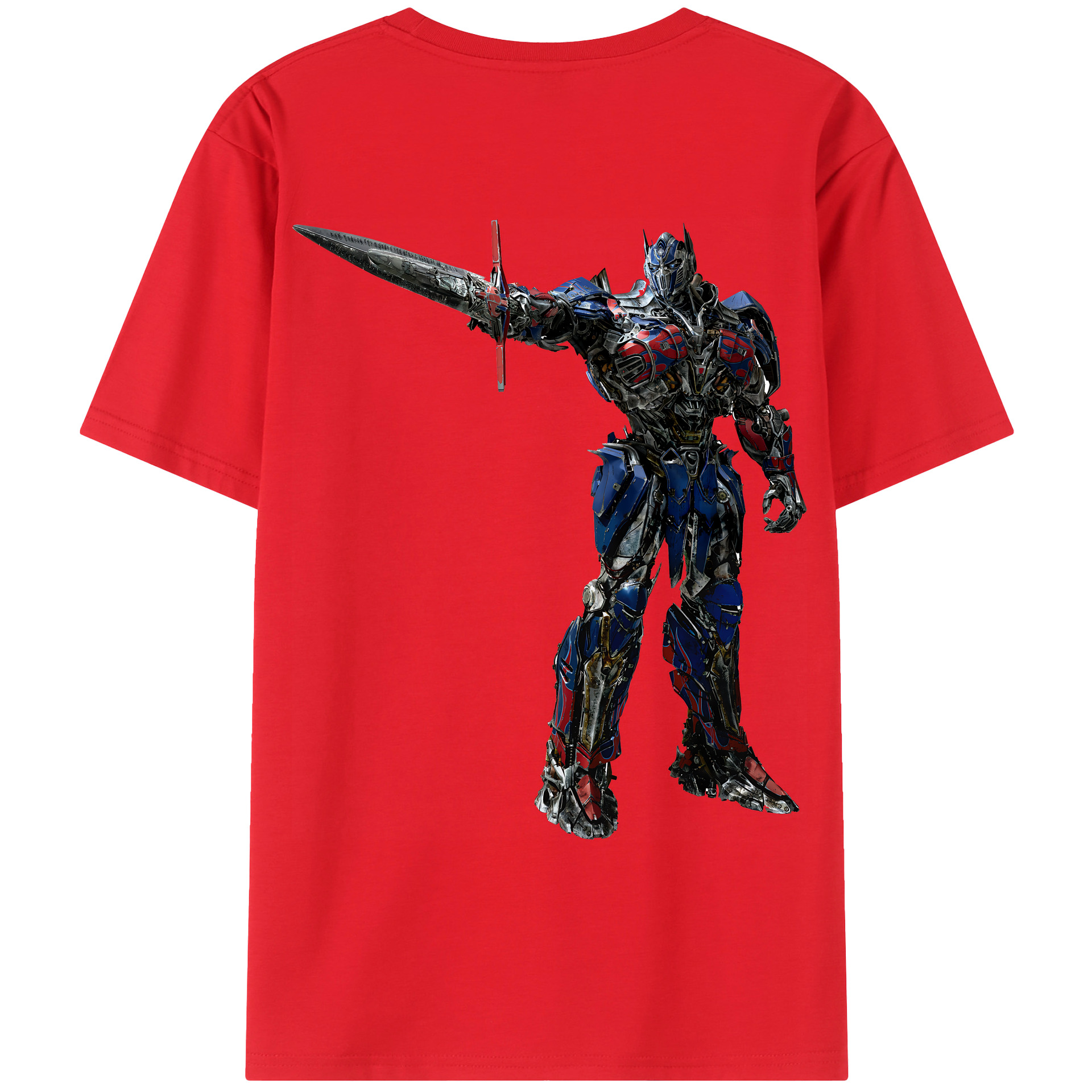 （画像用） Transformers トランスフォーマー 綿100％ メンズ半袖Tシャツ（バックプリント） 通気性