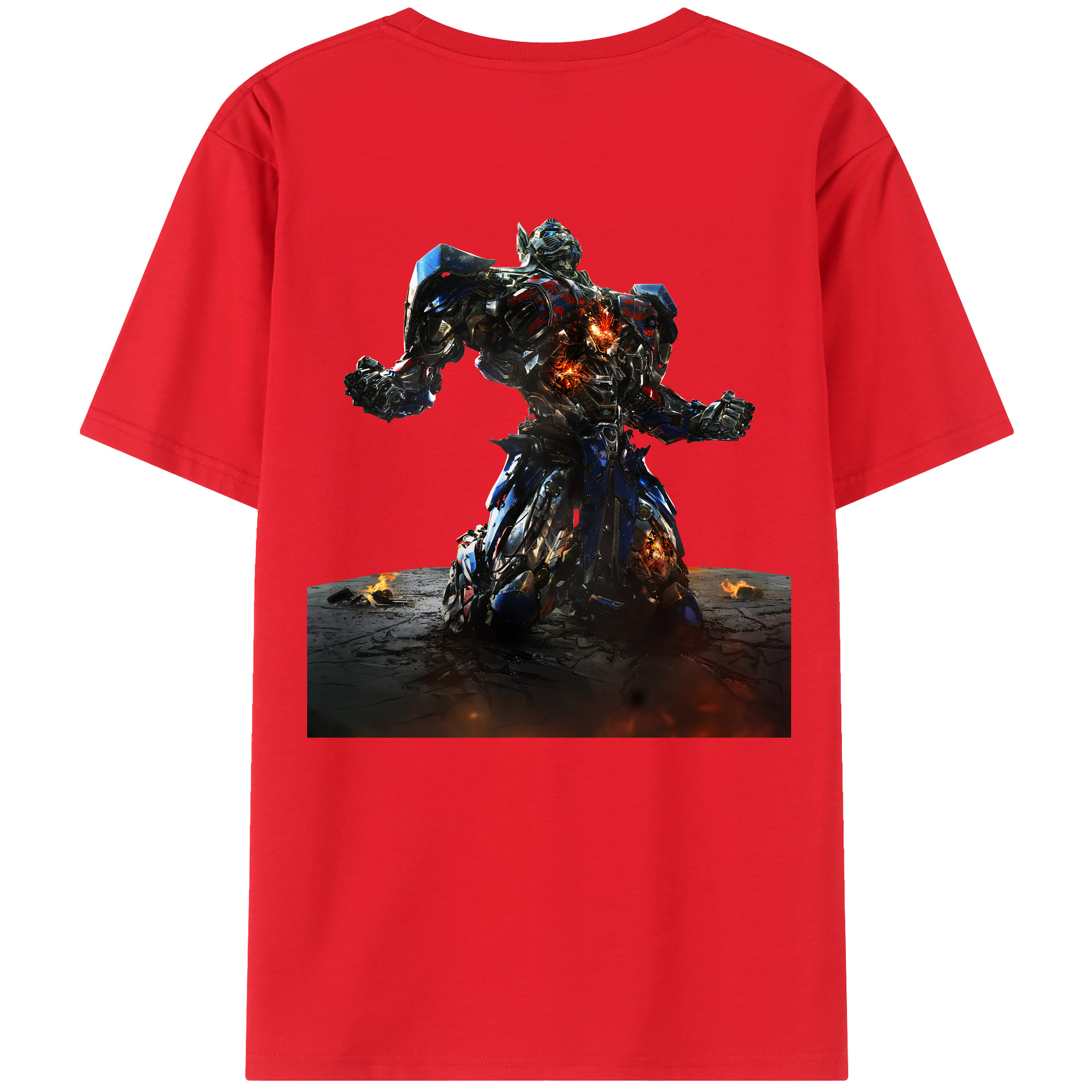 （画像用） Transformers トランスフォーマー 綿100％ メンズ半袖Tシャツ（バックプリント） 通気性