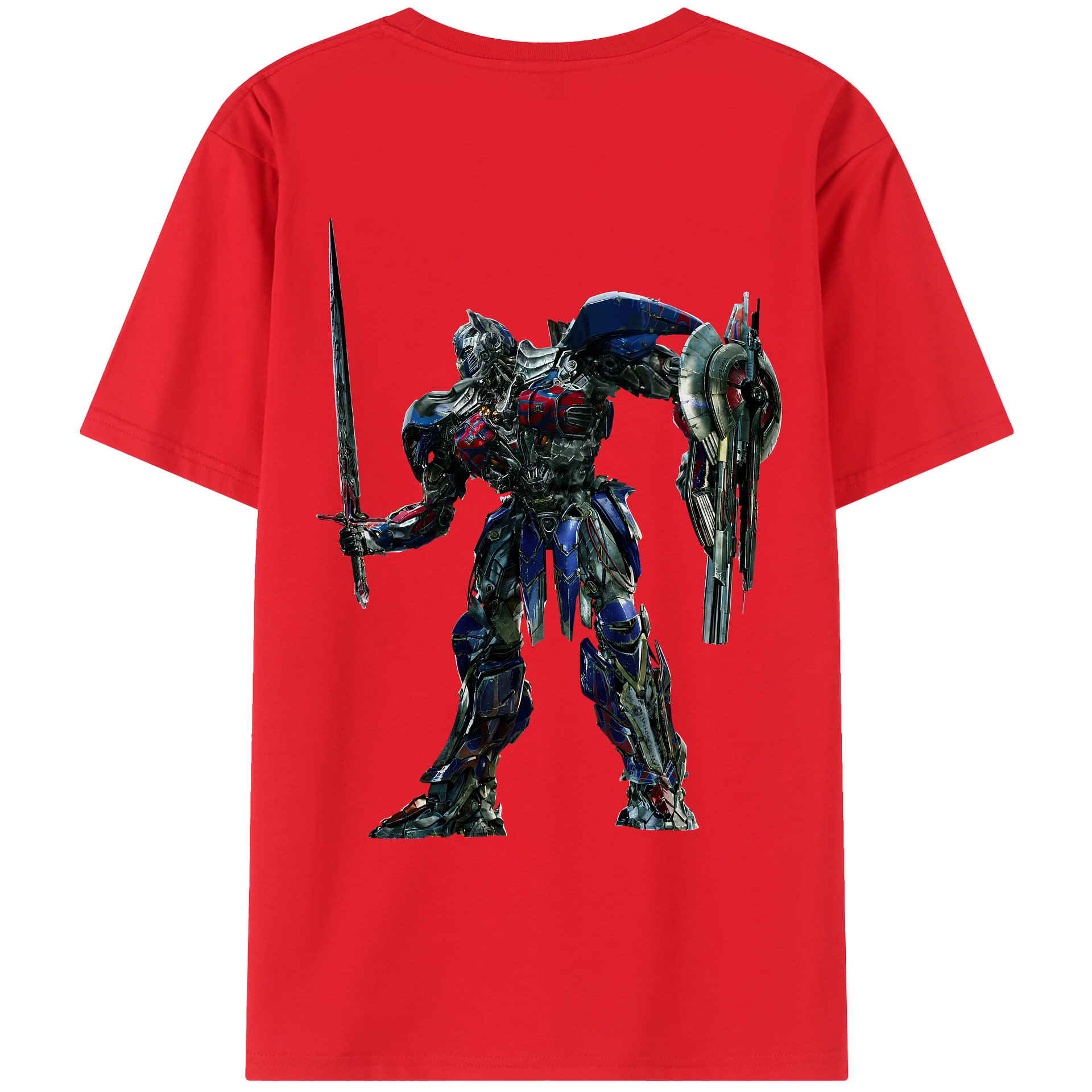 （画像用） Transformers トランスフォーマー 綿100％ メンズ半袖Tシャツ（バックプリント） 通気性