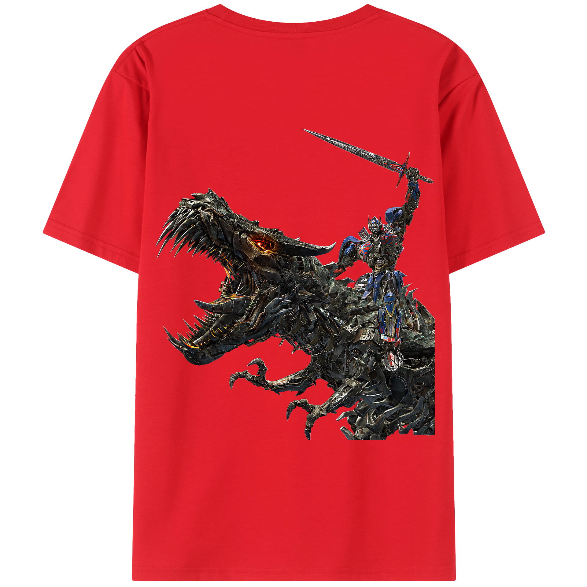 （画像用） Transformers トランスフォーマー 綿100％ メンズ半袖Tシャツ（バックプリント） 通気性