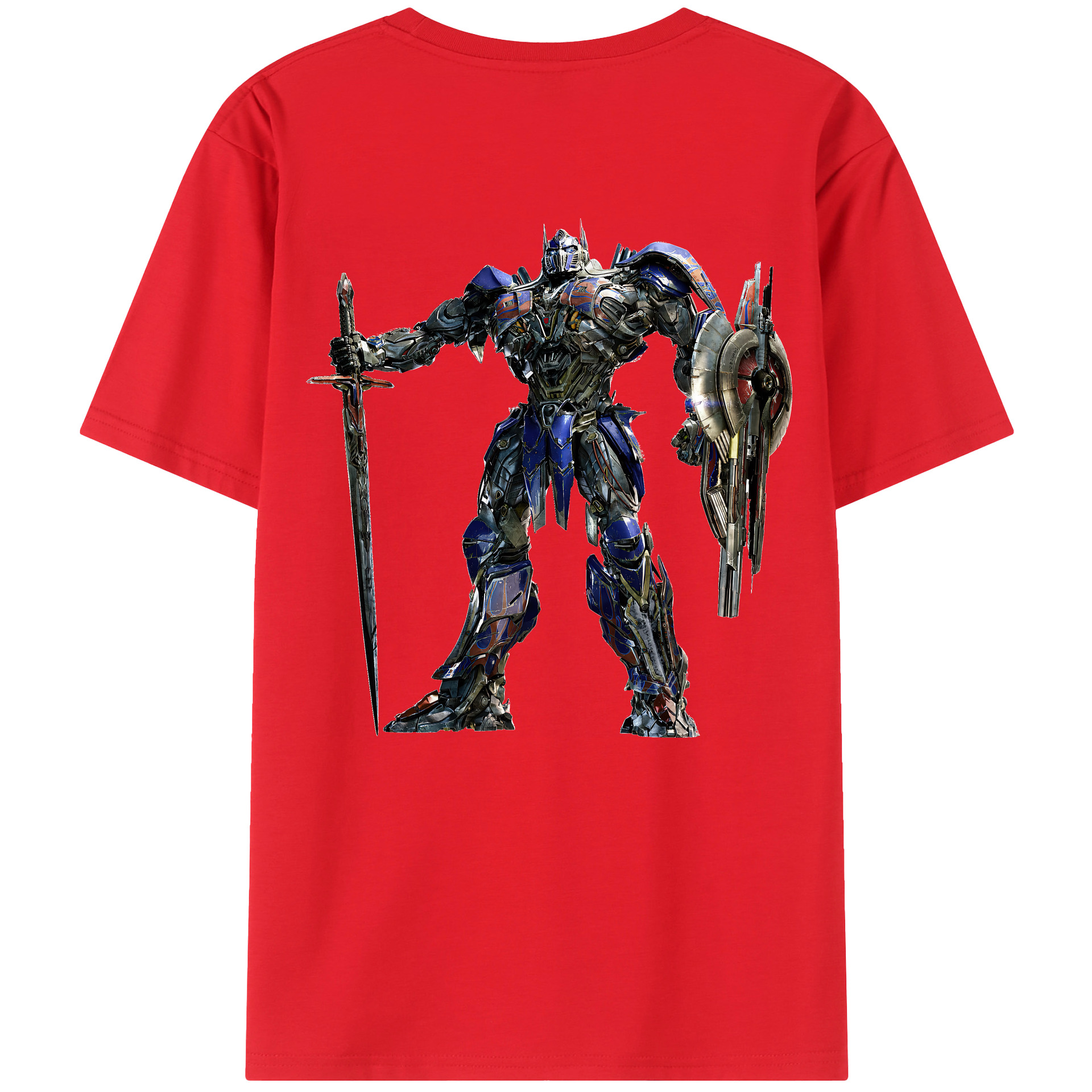（画像用） Transformers トランスフォーマー 綿100％ メンズ半袖Tシャツ（バックプリント） 通気性