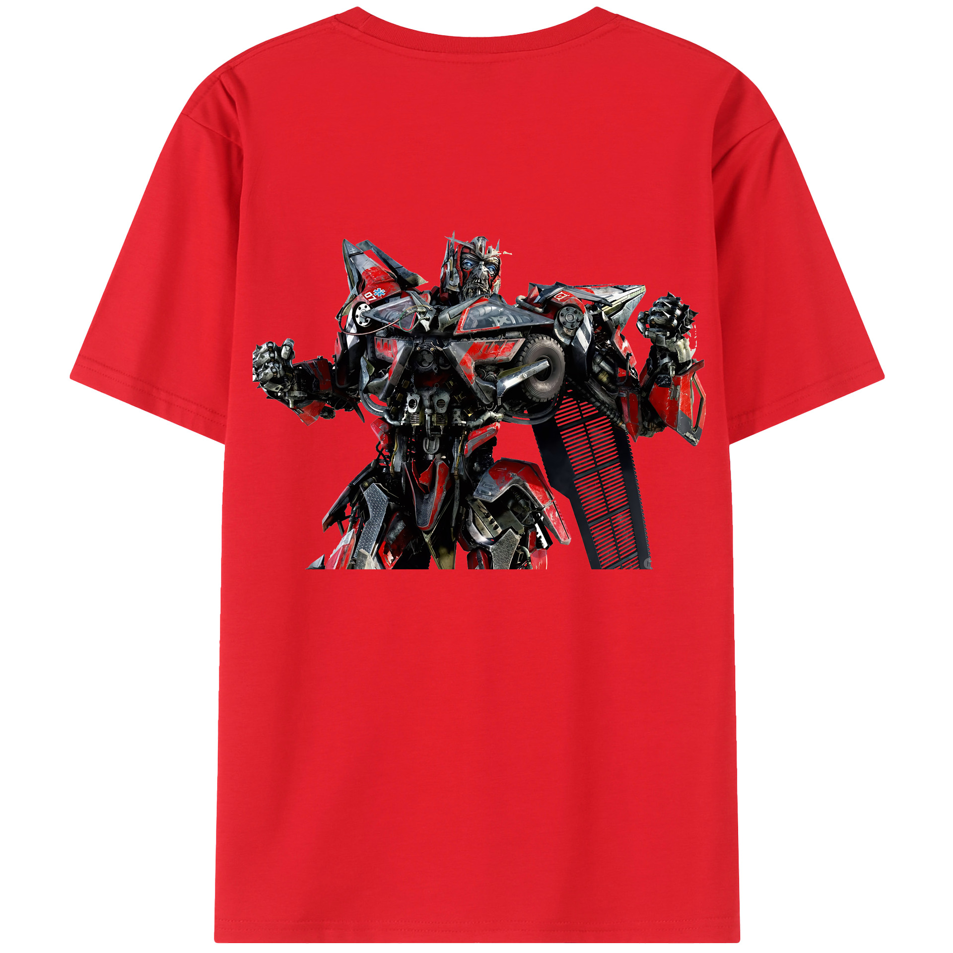 （画像用） Transformers トランスフォーマー 綿100％ メンズ半袖Tシャツ（バックプリント） 通気性