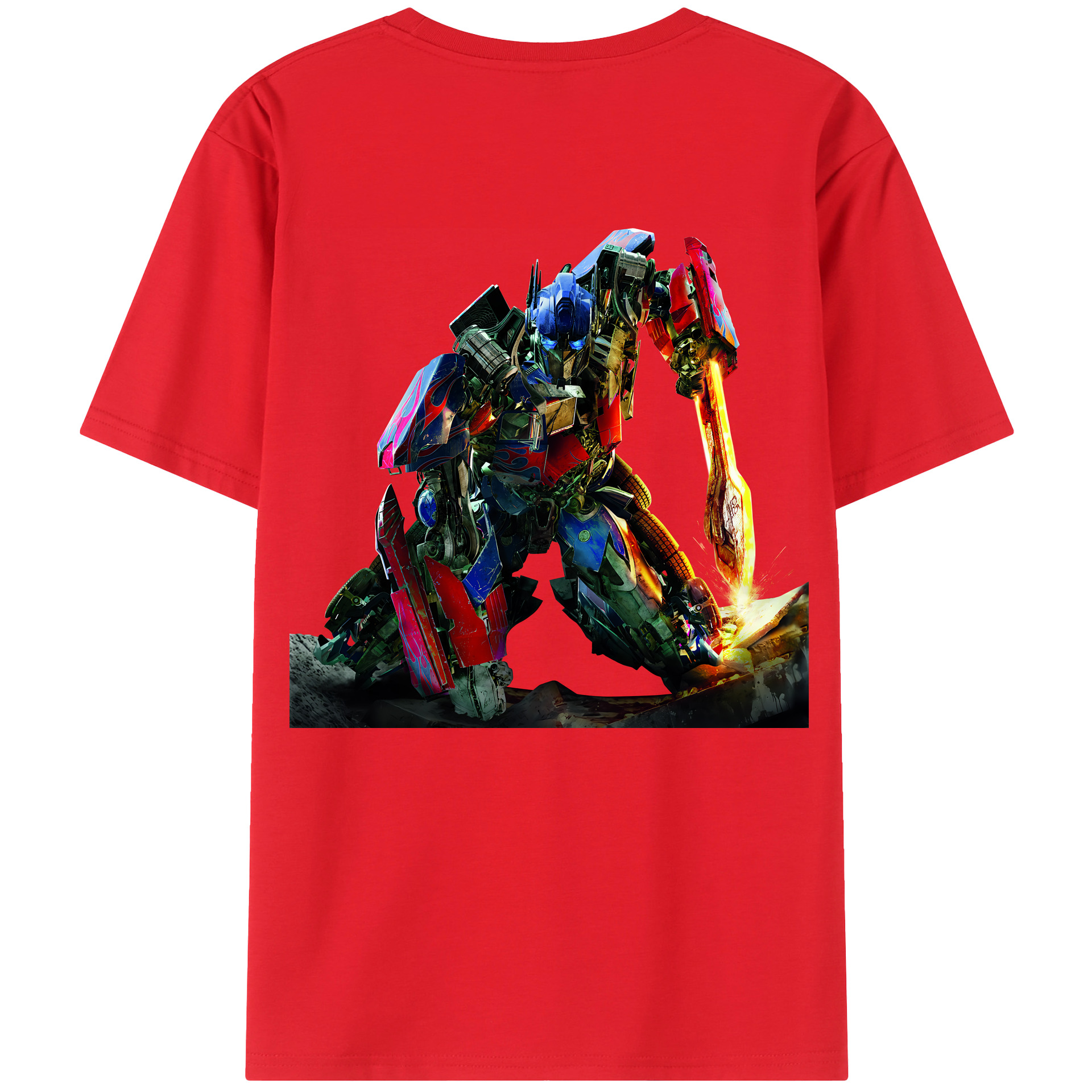 （画像用） Transformers トランスフォーマー 綿100％ メンズ半袖Tシャツ（バックプリント） 通気性