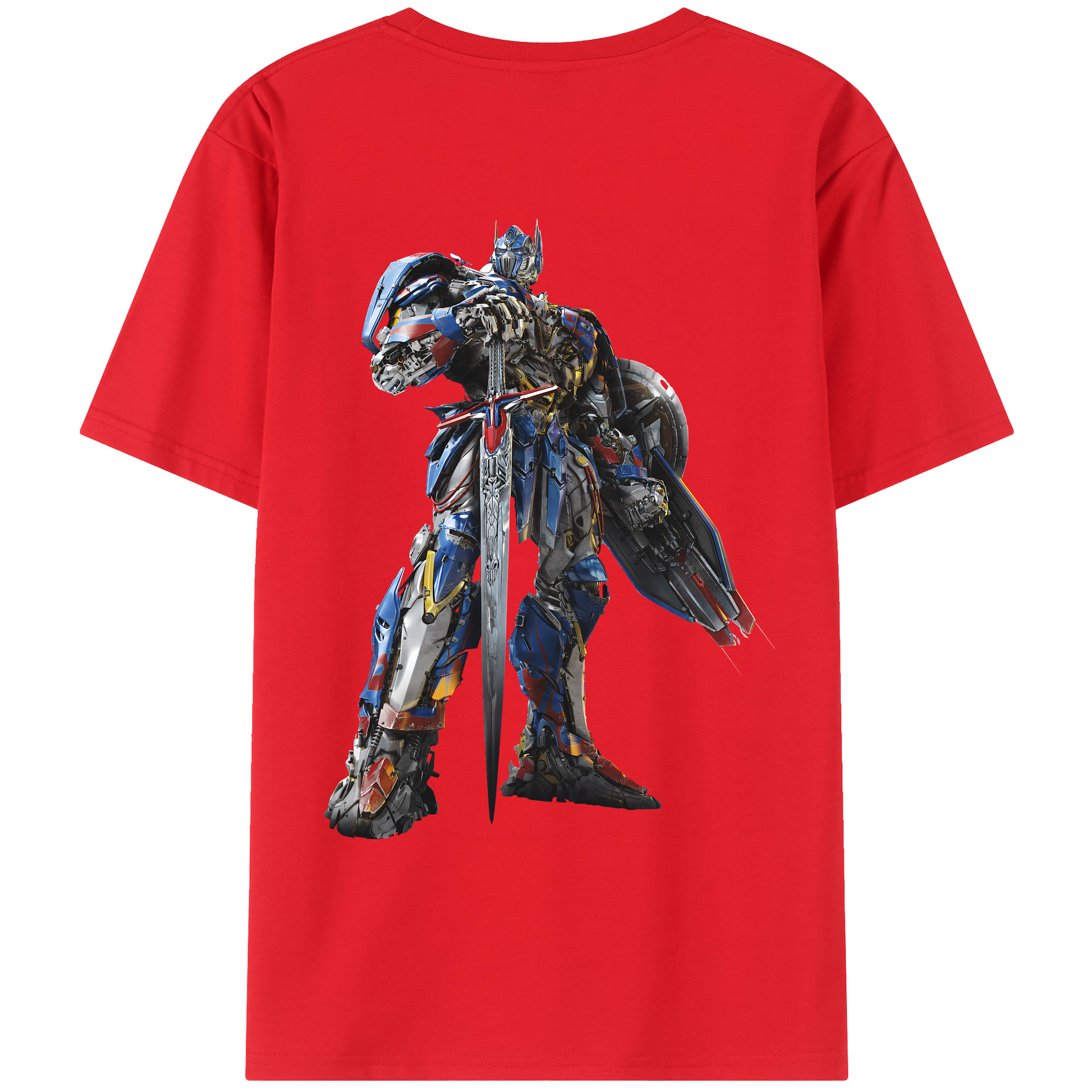 （画像用） Transformers トランスフォーマー 綿100％ メンズ半袖Tシャツ（バックプリント） 通気性