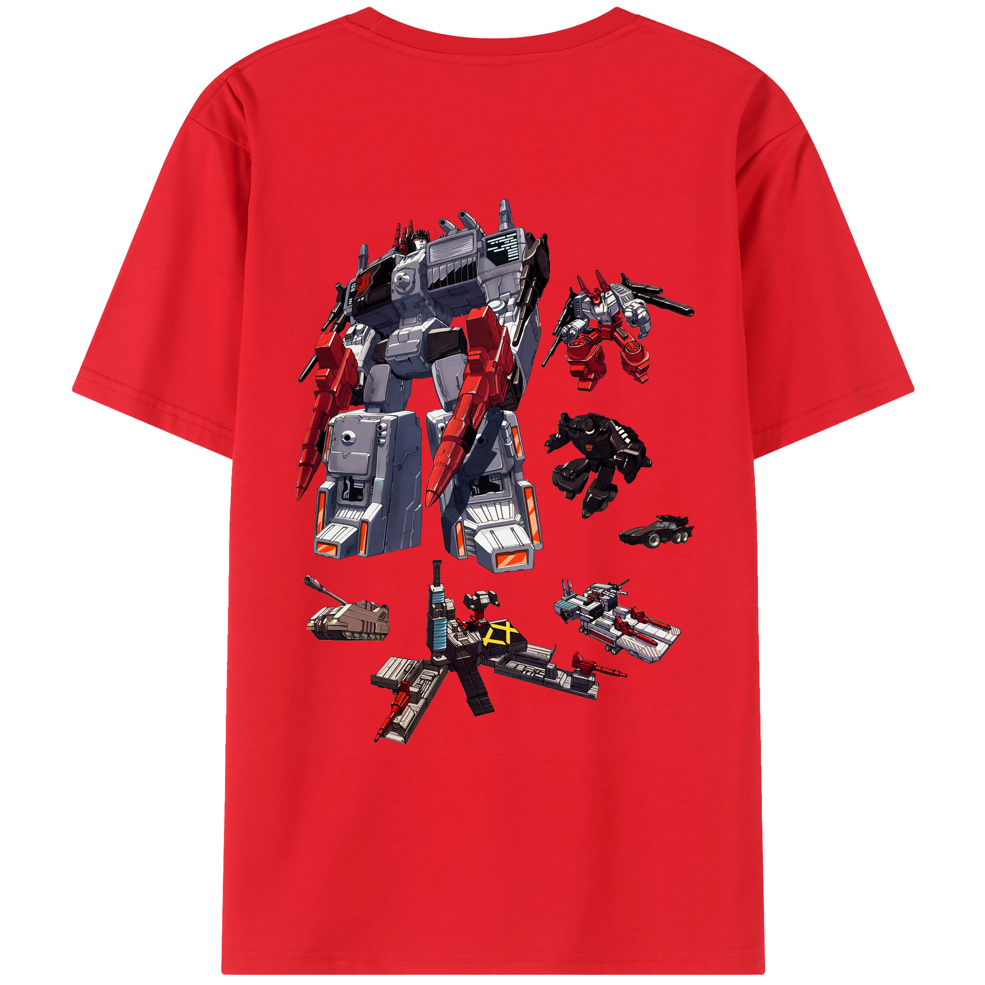 （画像用） Transformers トランスフォーマー 綿100％ メンズ半袖Tシャツ（バックプリント） 通気性