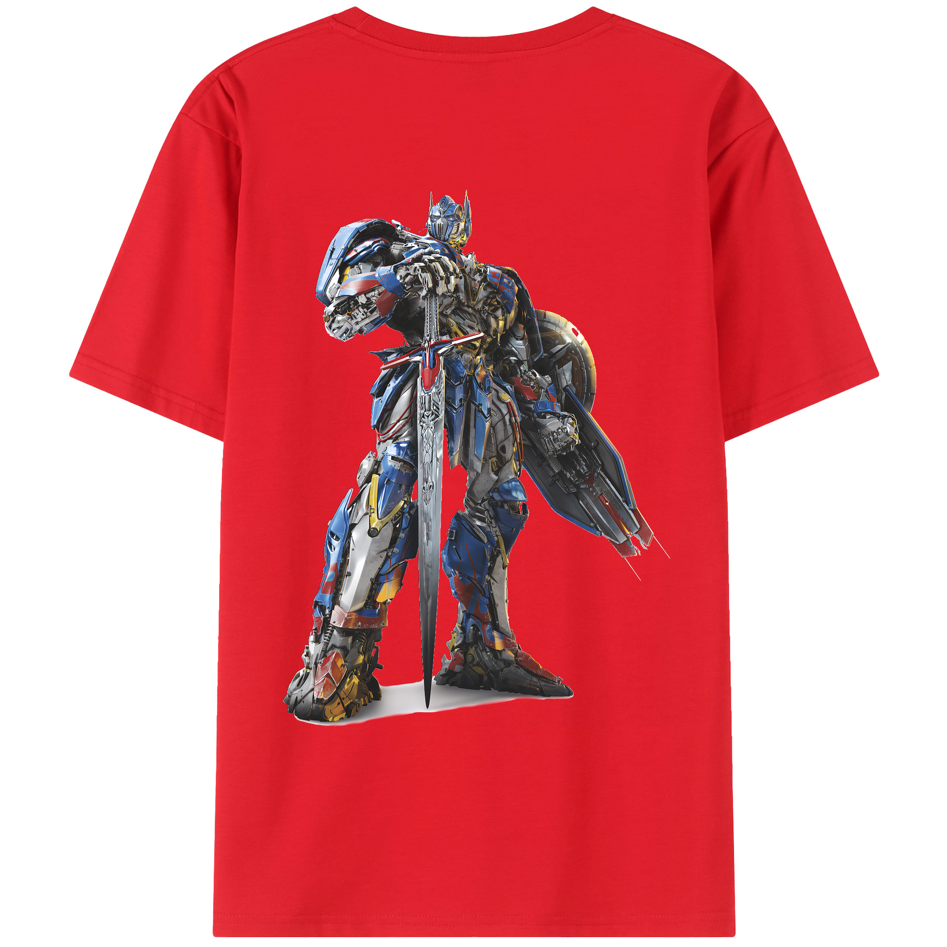 （画像用） Transformers トランスフォーマー 綿100％ メンズ半袖Tシャツ（バックプリント） 通気性