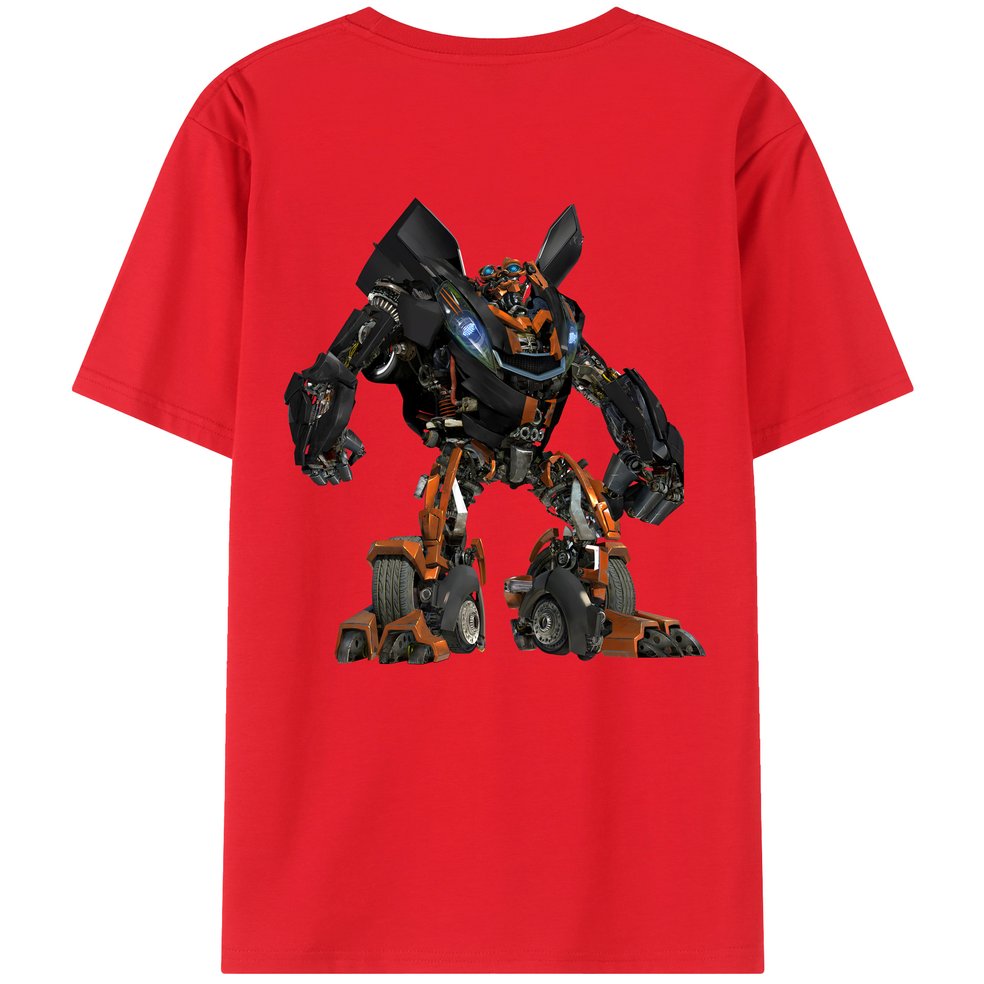 （画像用） Transformers トランスフォーマー 綿100％ メンズ半袖Tシャツ（バックプリント） 通気性