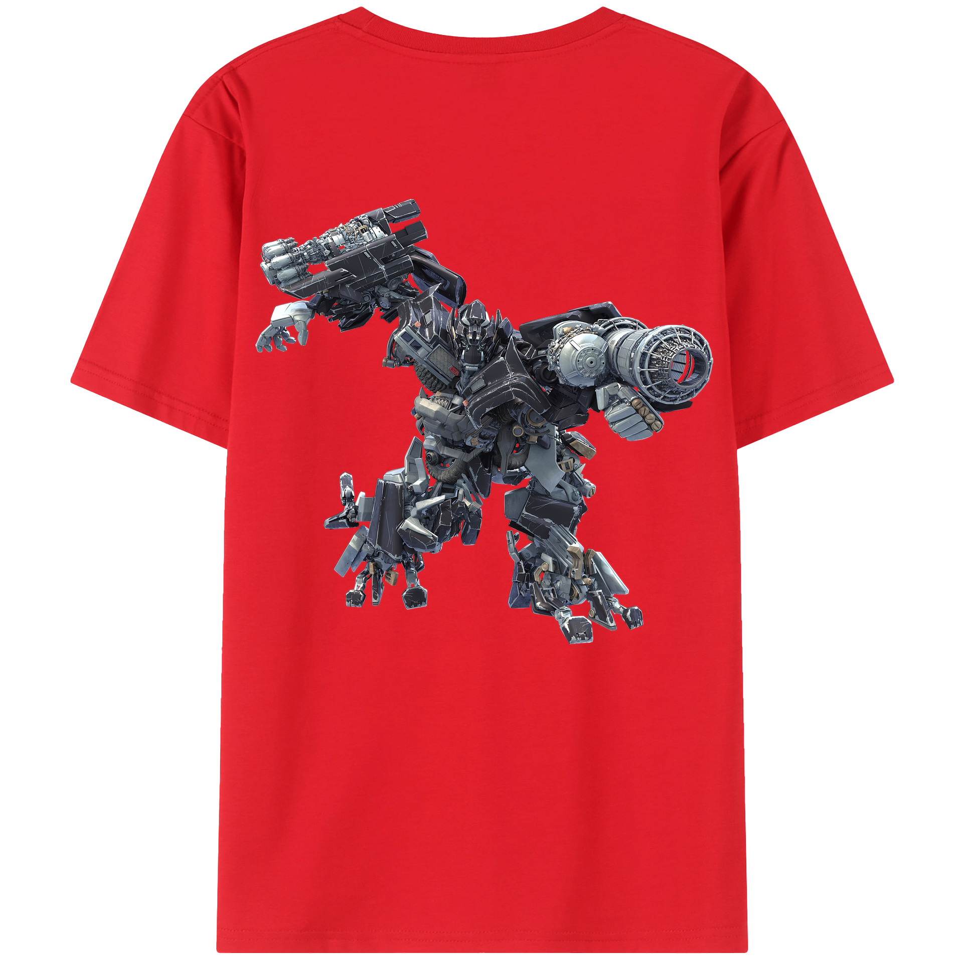 （画像用） Transformers トランスフォーマー 綿100％ メンズ半袖Tシャツ（バックプリント） 通気性